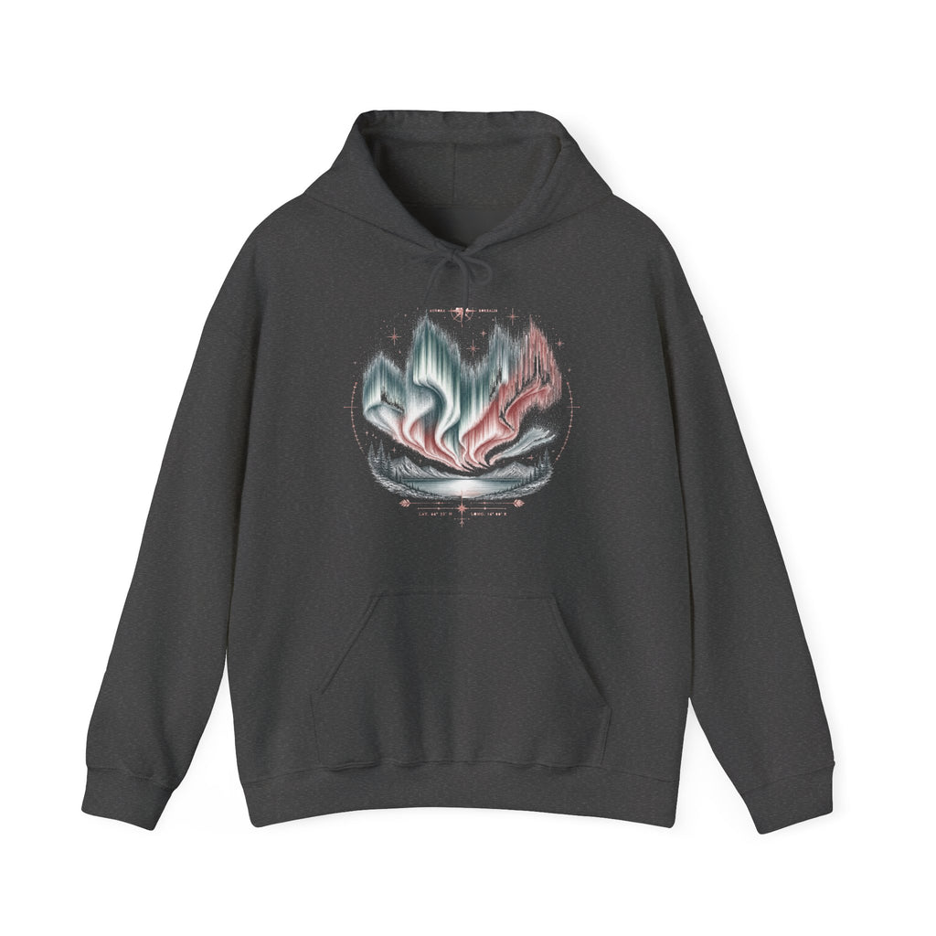 Matching Couple Sweatshirt - Aurora & Southern Cross Matching Couple Hooded Sweatshirt Vintage Art His Hers Wedding Gift - Design A
