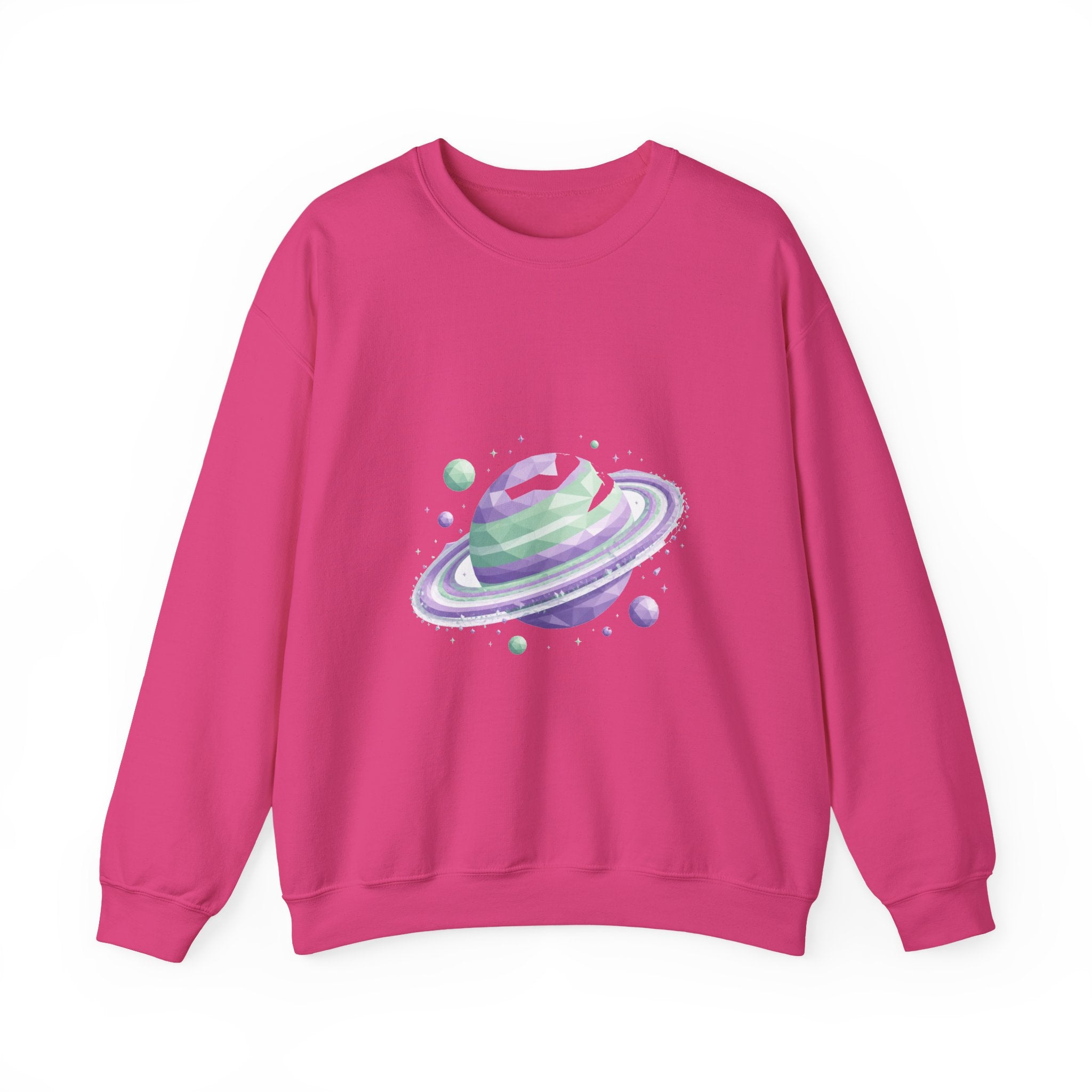 Matching Couple Sweatshirt - Astronaut & Planet Matching Couple Crewneck Sweatshirt Geometric Art His Hers Couple Gift - Design B