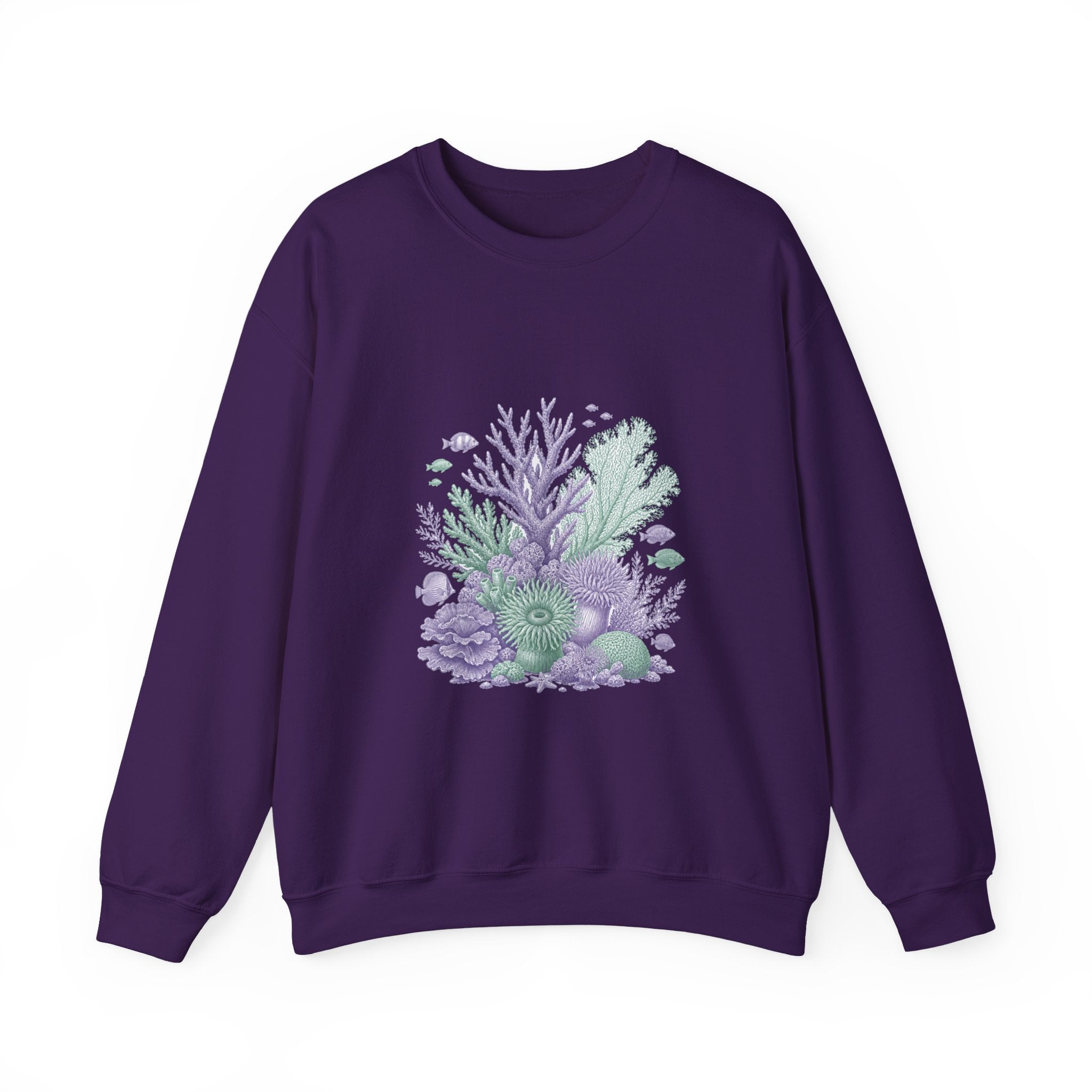 Matching Couple Sweatshirt - Coral Reef & Deep Sea Matching Couple Comfort Colors Crew Vintage Art His Hers Honeymoon Gift - Design A