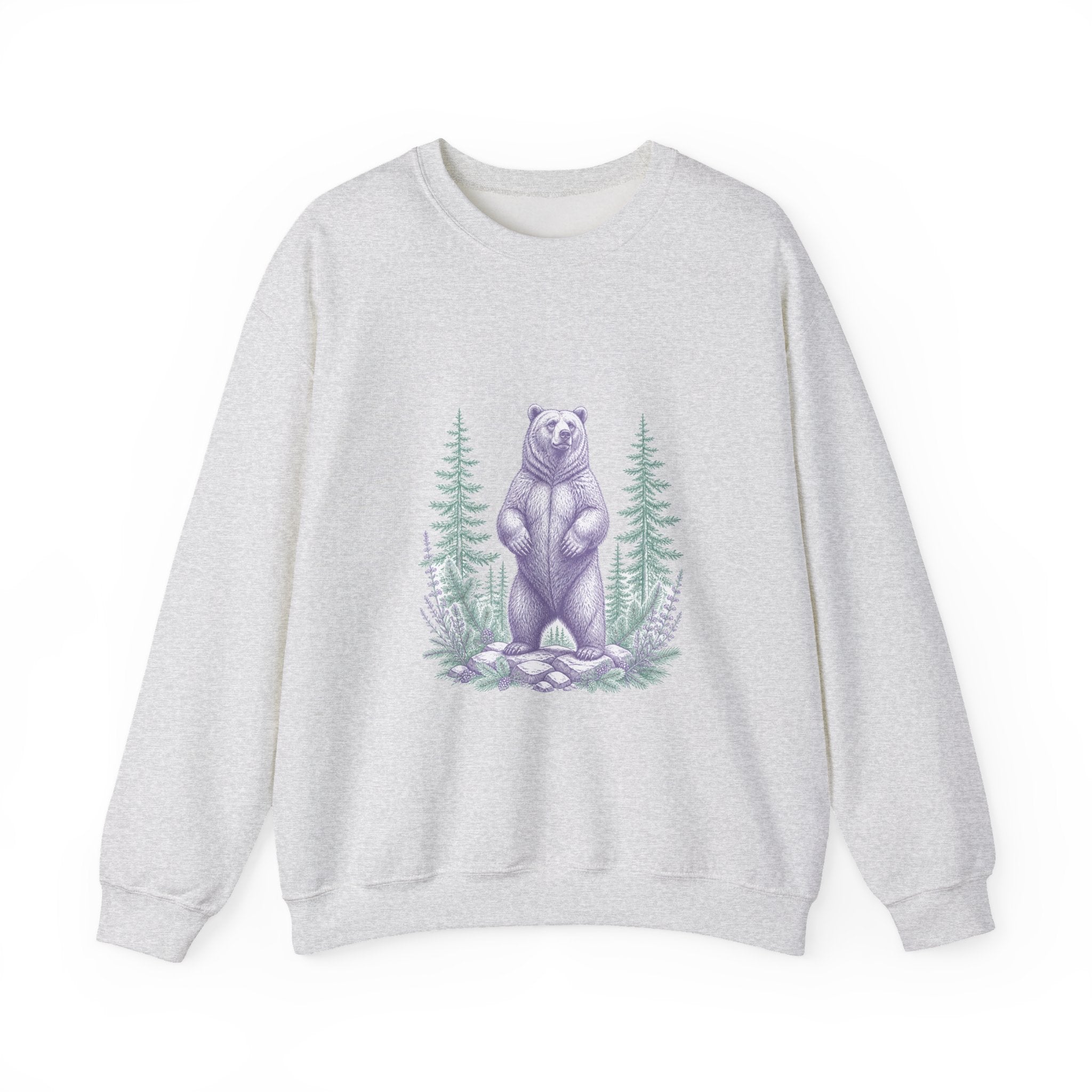 Matching Couple Sweatshirt - Bear & Deer Matching Couple Premium Fleece Sweatshirt Vintage Art His Hers Honeymoon Gift - Design A