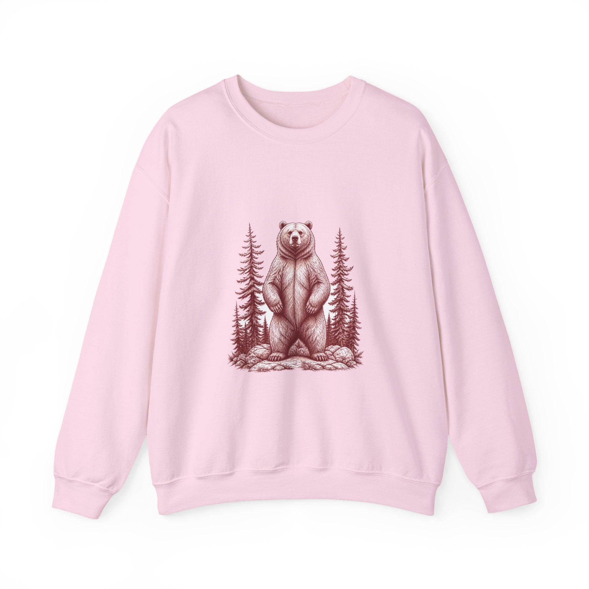 Matching Couple Sweatshirt - Bear & Deer Matching Couple Comfort Colors Crew Hand-Drawn Art His Hers Anniversary Gift - Design A