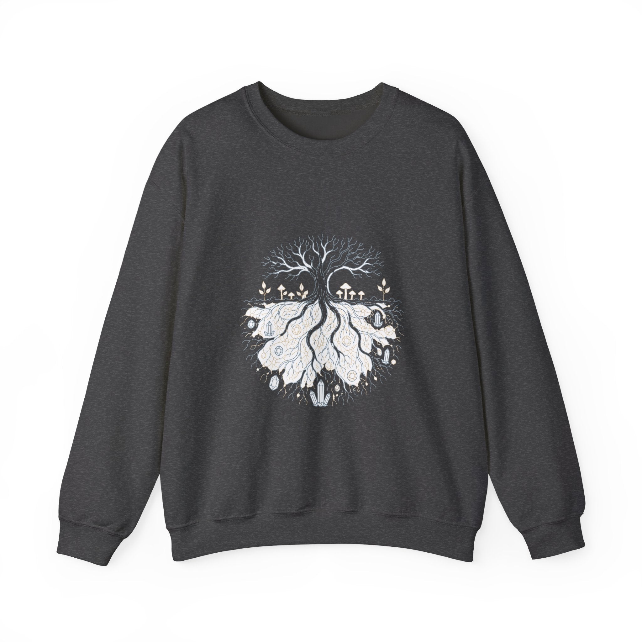 Matching Couple Sweatshirt - Ancient Oak & Deep Roots Matching Couple Premium Fleece Sweatshirt Minimalist Art His Hers Christmas Gift - Design B
