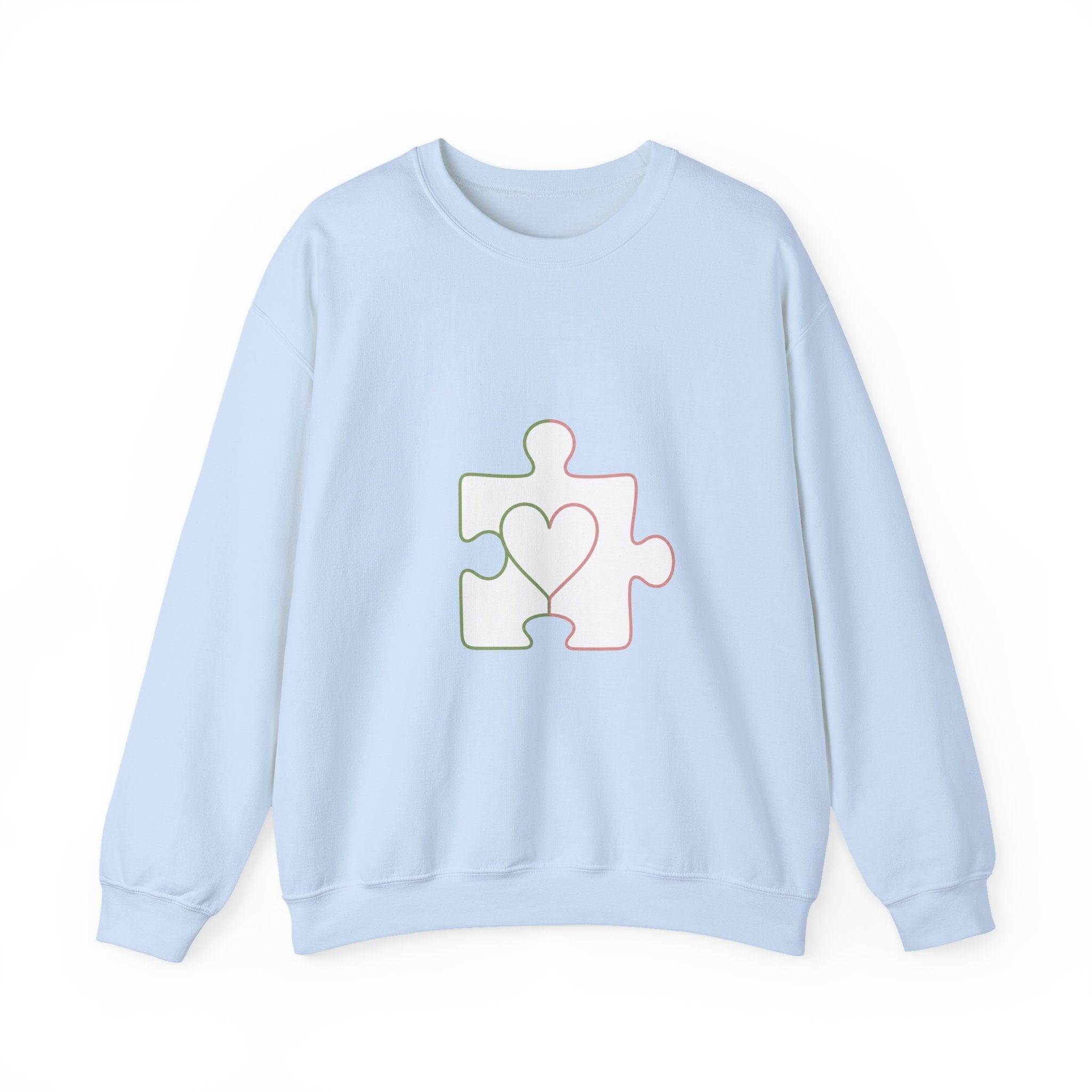 Matching Couple Sweatshirt - Puzzle Pieces Matching Couple Crewneck Sweatshirt Minimalist Art His Hers Valentine Gift - Design B