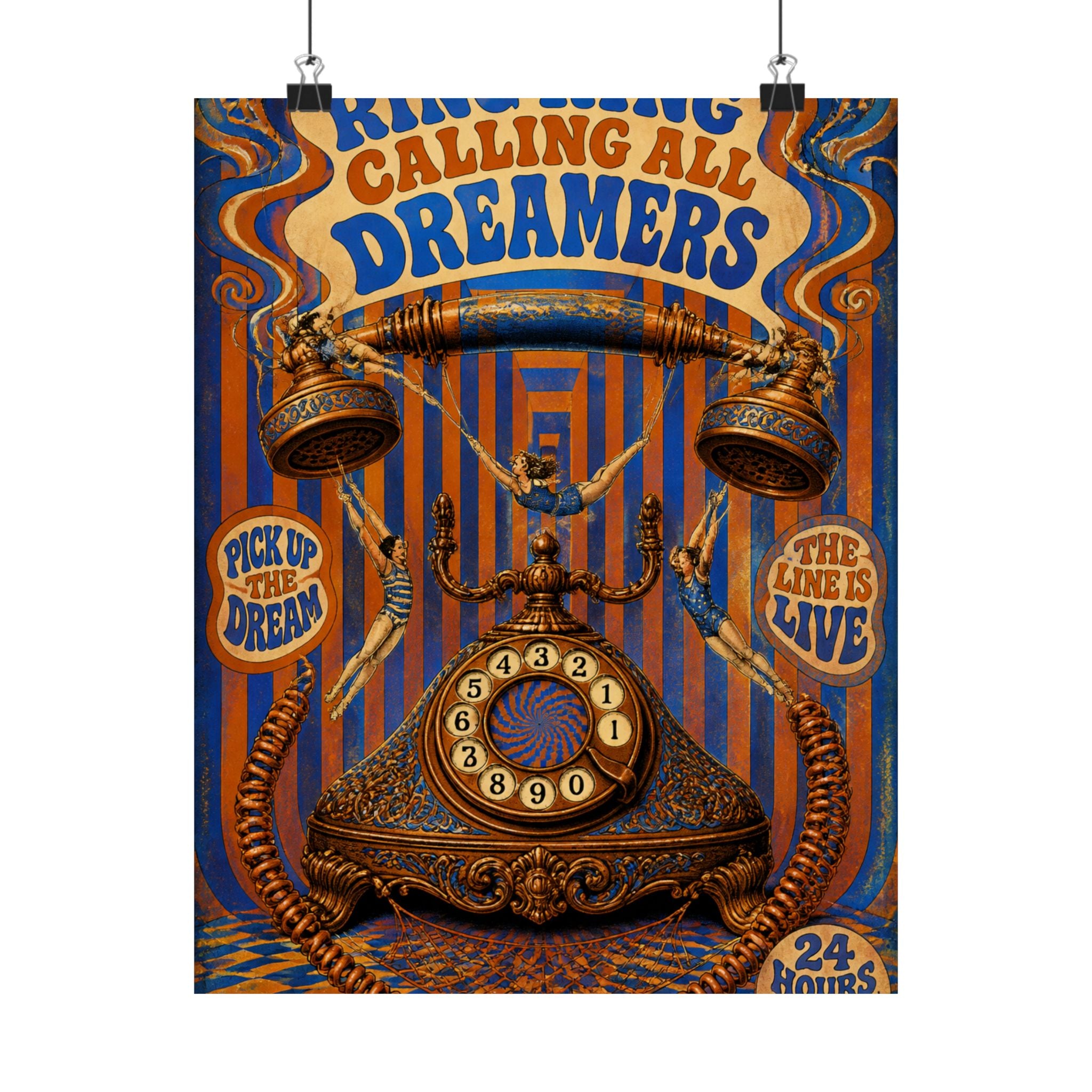 Vintage Telephone Booth Wall Art Poster 18×24 Psychedelic Cafe Decor Maximalist Print