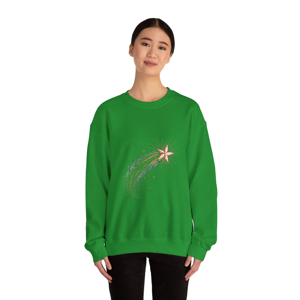 Matching Couple Sweatshirt - Shooting Star & North Star Matching Couple Comfort Colors Crew Hand-Drawn Art His Hers Anniversary Gift - Design A