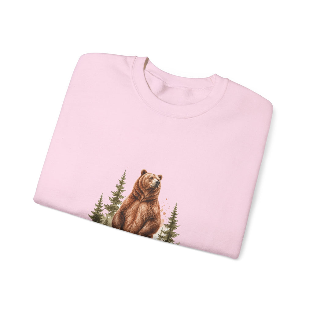 Matching Couple Sweatshirt - Bear & Deer Matching Couple Crewneck Sweatshirt Watercolor Art His Hers Engagement Gift - Design A