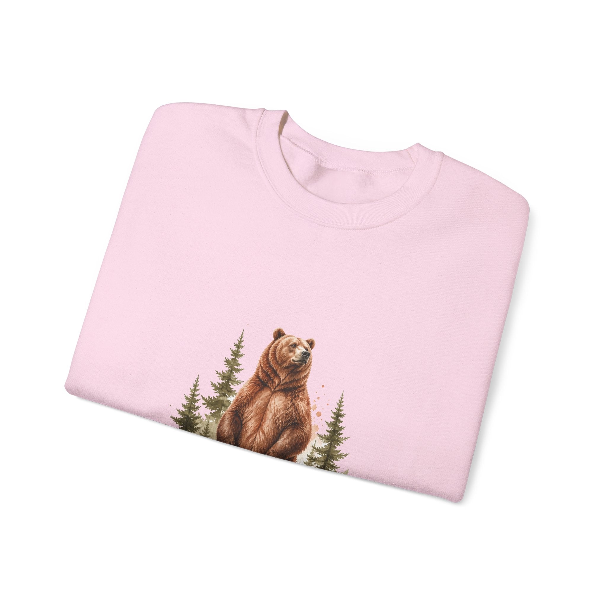 Matching Couple Sweatshirt - Bear & Deer Matching Couple Crewneck Sweatshirt Watercolor Art His Hers Engagement Gift - Design A