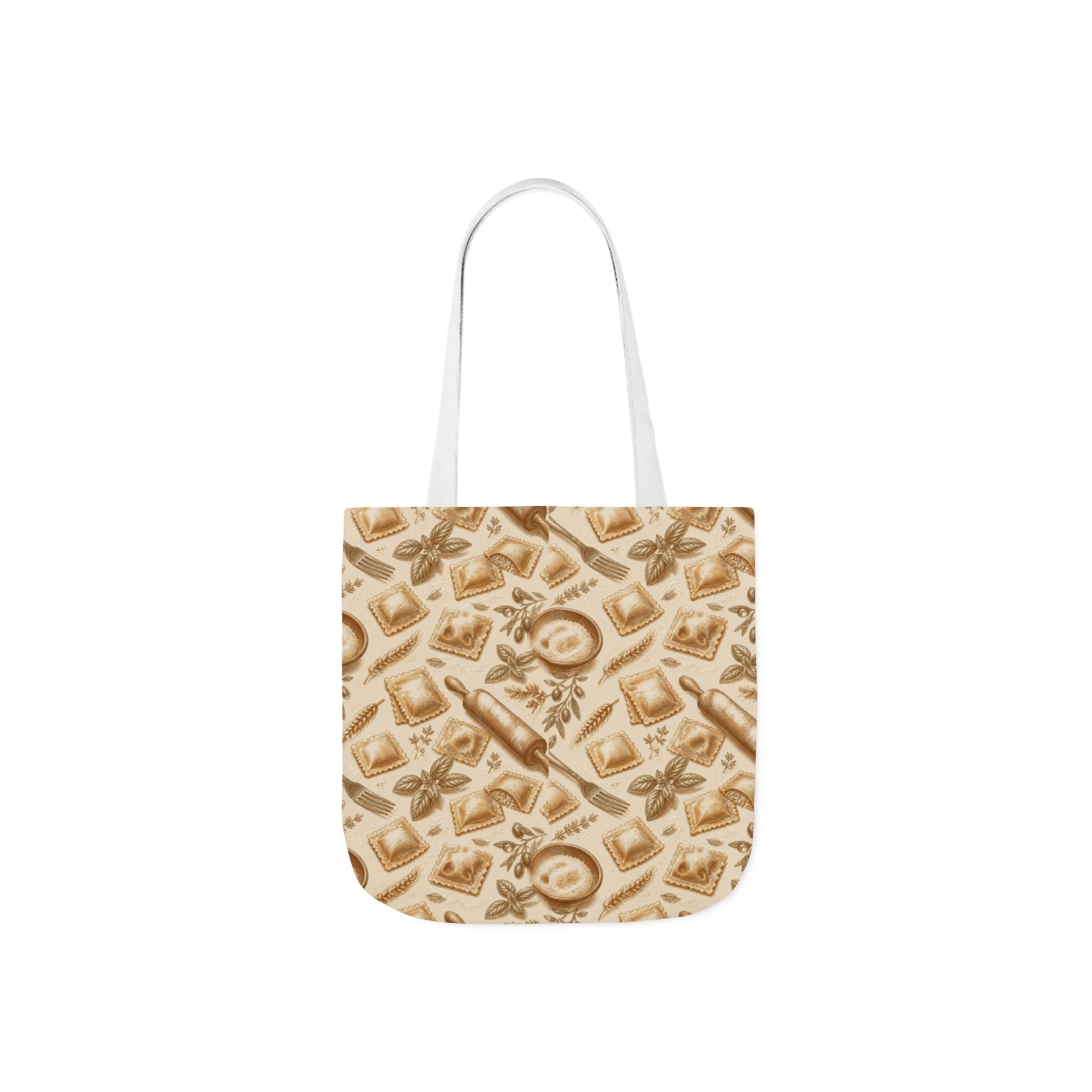 Fresh Ravioli Canvas Tote Bag Mediterranean Kitchen Botanical Design Italian Cottagecore Gift