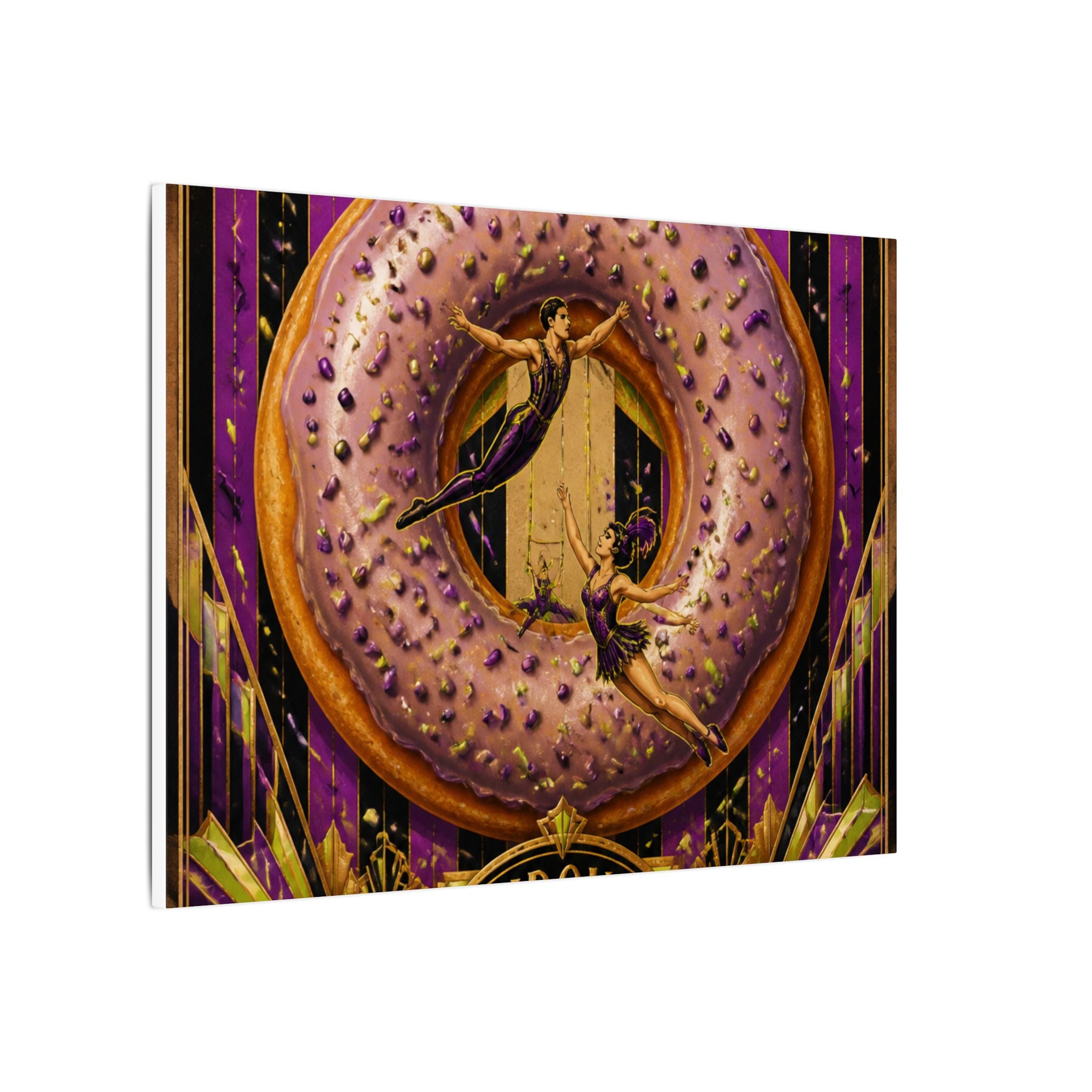 Donut Circus Ring Wall Art Canvas 16×20 Art Deco Entryway Decor Maximalist Print