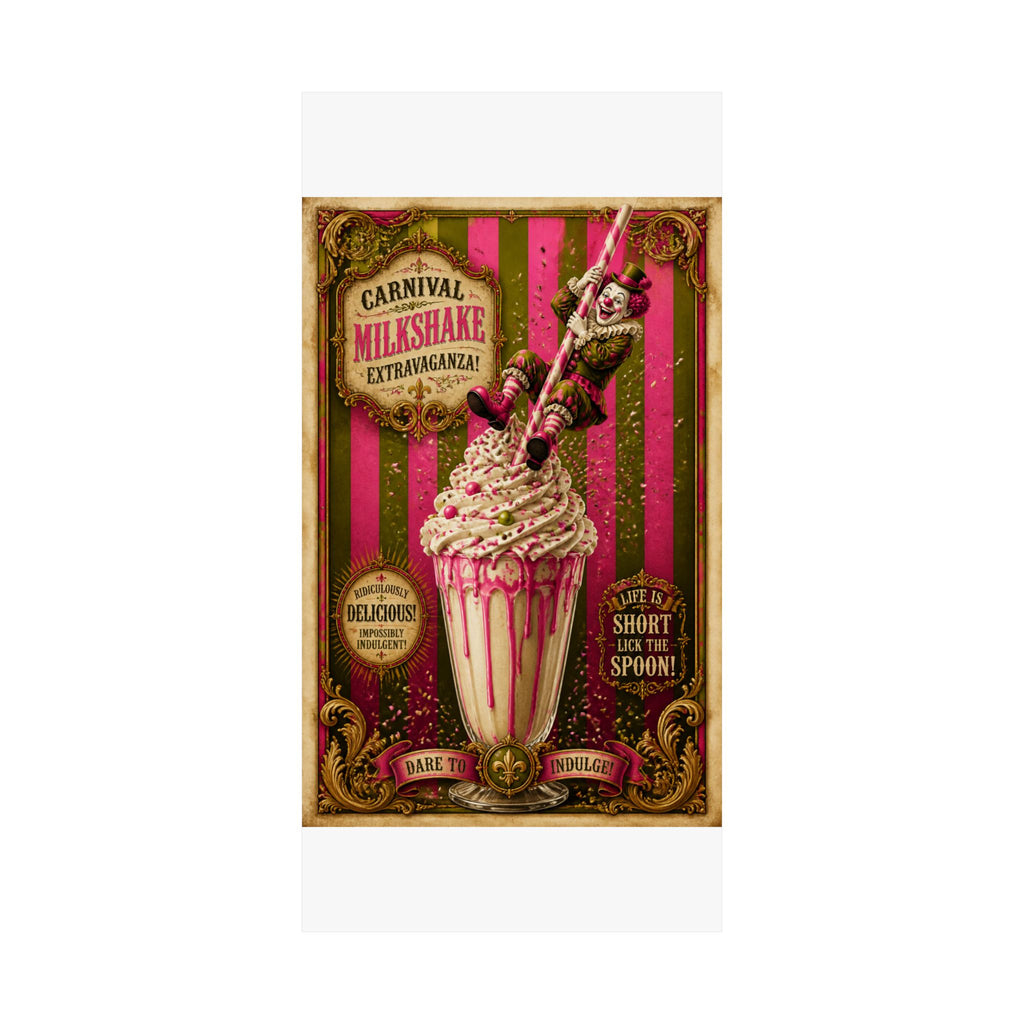 Milkshake Slide Clown Wall Art Poster 18×24 Baroque Home Office Decor Maximalist Print