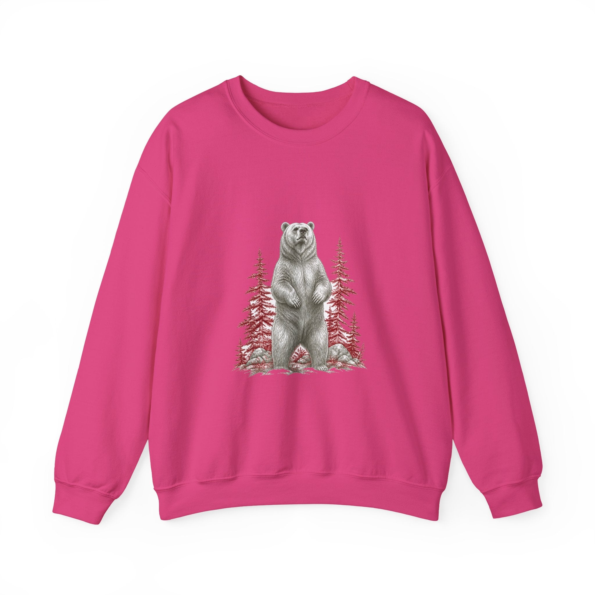 Matching Couple Sweatshirt - Bear & Deer Matching Couple Premium Fleece Sweatshirt Hand-Drawn Art His Hers Anniversary Gift - Design A