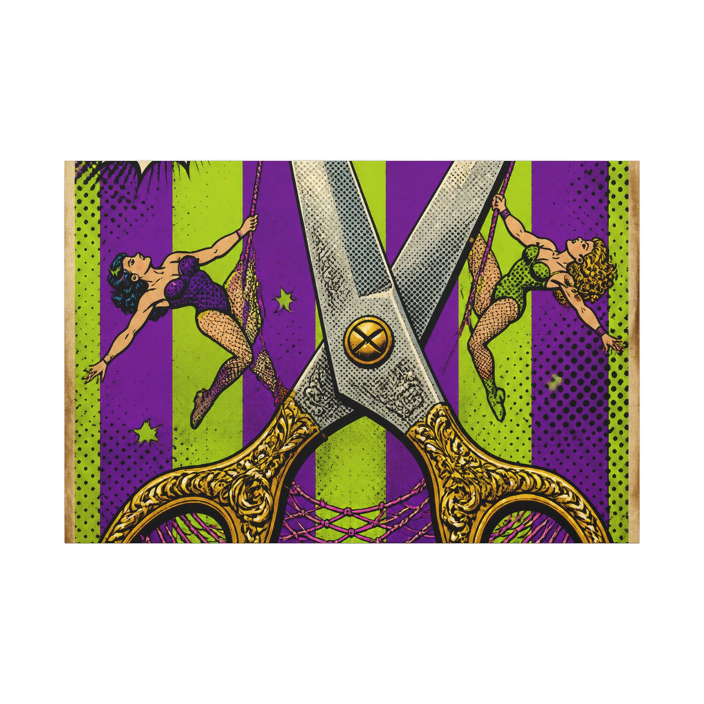 Giant Scissors Trapeze Wall Art Canvas 24×36 Pop Art Restaurant Decor Maximalist Print