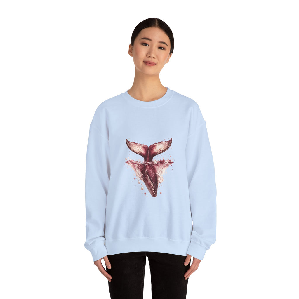 Matching Couple Sweatshirt - Eagle & Whale Matching Couple Crewneck Sweatshirt Watercolor Art His Hers Engagement Gift - Design B