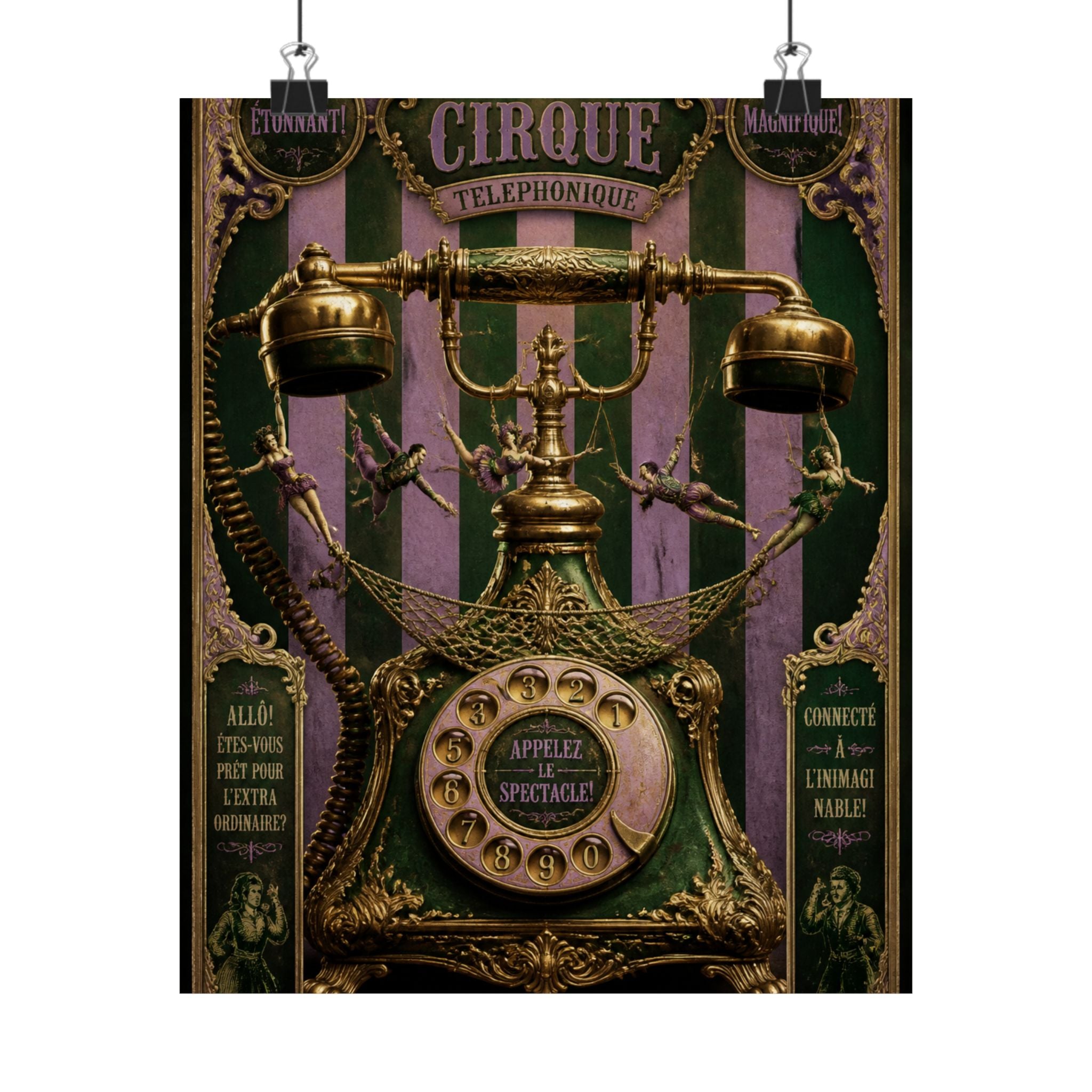 Vintage Telephone Booth Wall Art Poster 24×36 Baroque Studio Decor Maximalist Print