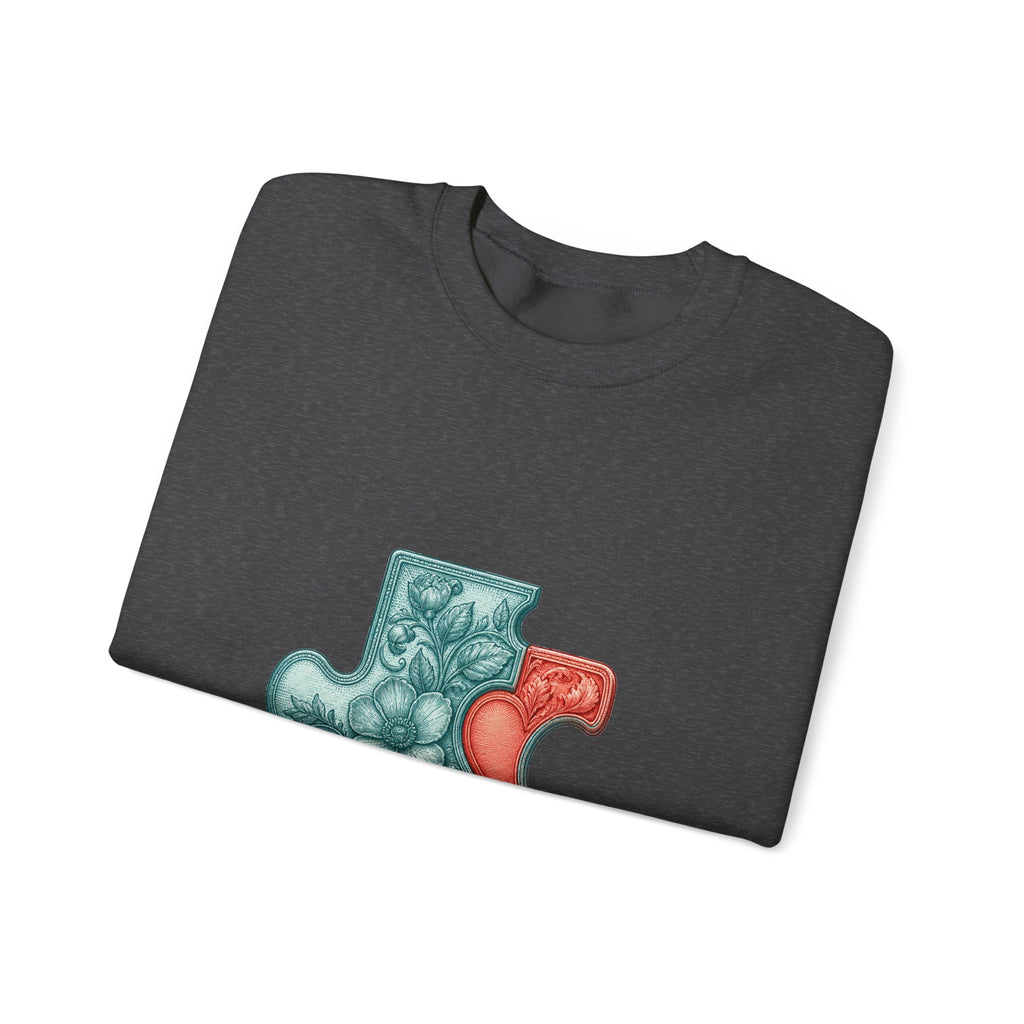 Matching Couple Sweatshirt - Puzzle Pieces Matching Couple Crewneck Sweatshirt Vintage Art His Hers Wedding Gift - Design A