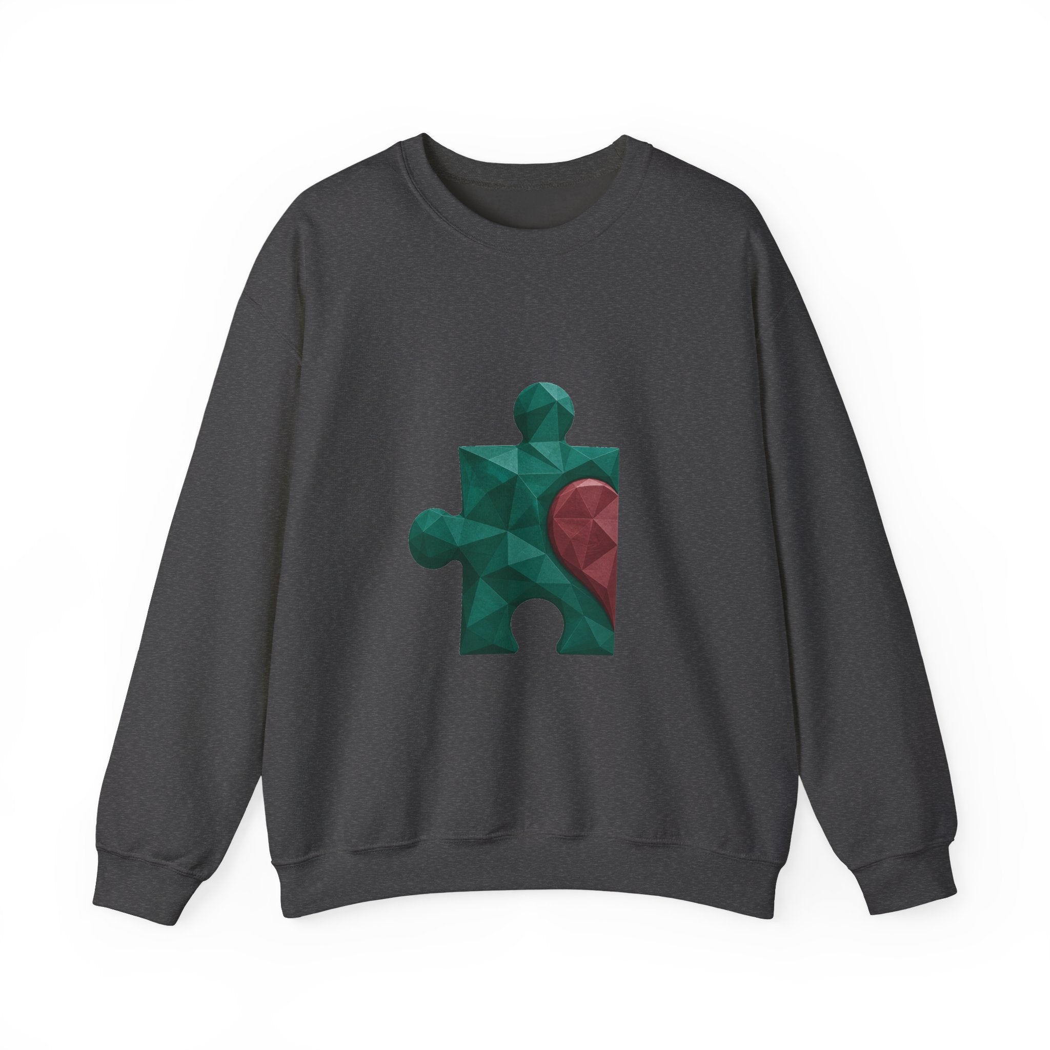 Matching Couple Sweatshirt - Puzzle Pieces Matching Couple Premium Fleece Sweatshirt Geometric Art His Hers Love Gift - Design A