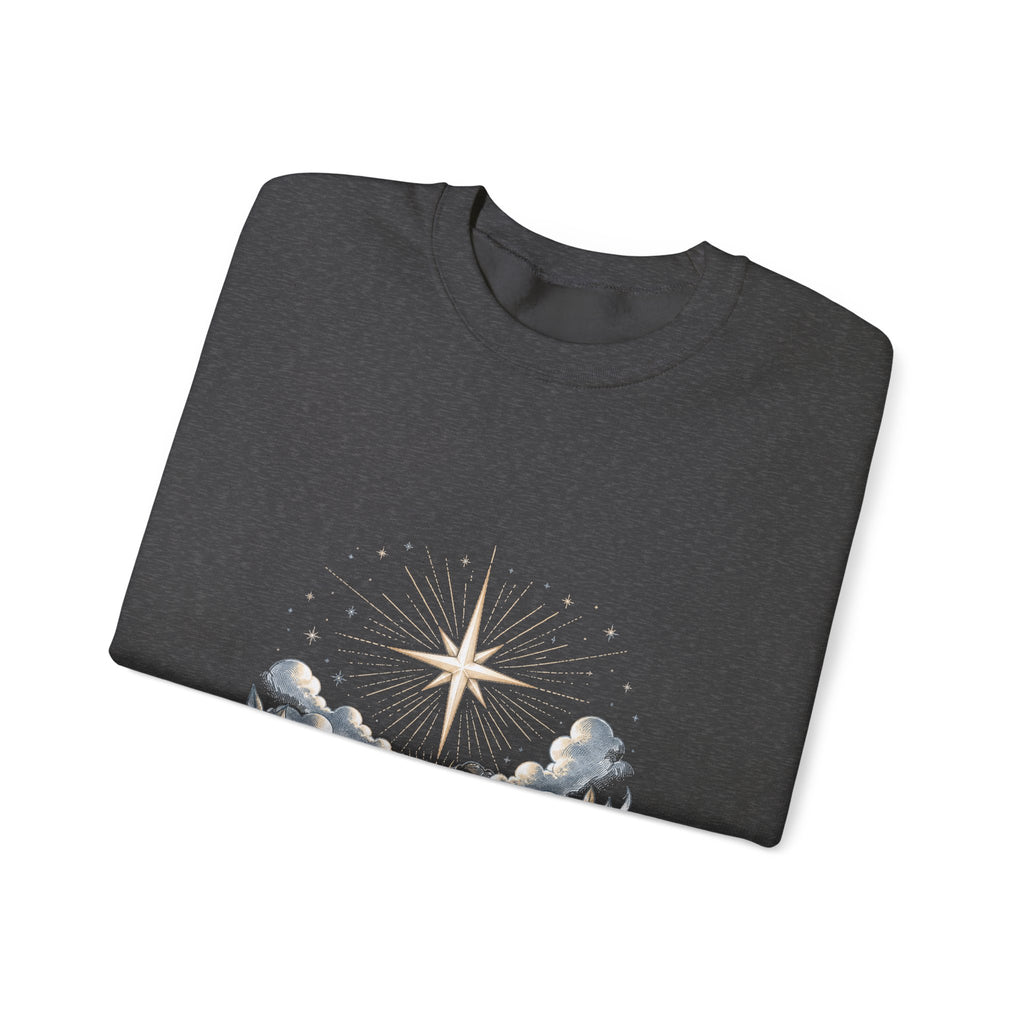 Matching Couple Sweatshirt - Evening & Morning Star Matching Couple Crewneck Sweatshirt Hand-Drawn Art His Hers Best Friend Gift - Design B
