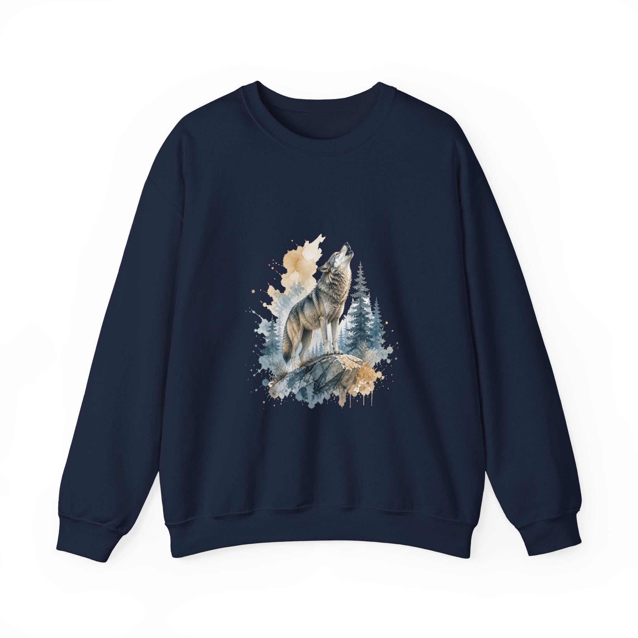 Matching Couple Sweatshirt - Wolf & Dove Matching Couple Premium Fleece Sweatshirt Watercolor Art His Hers Birthday Gift - Design A