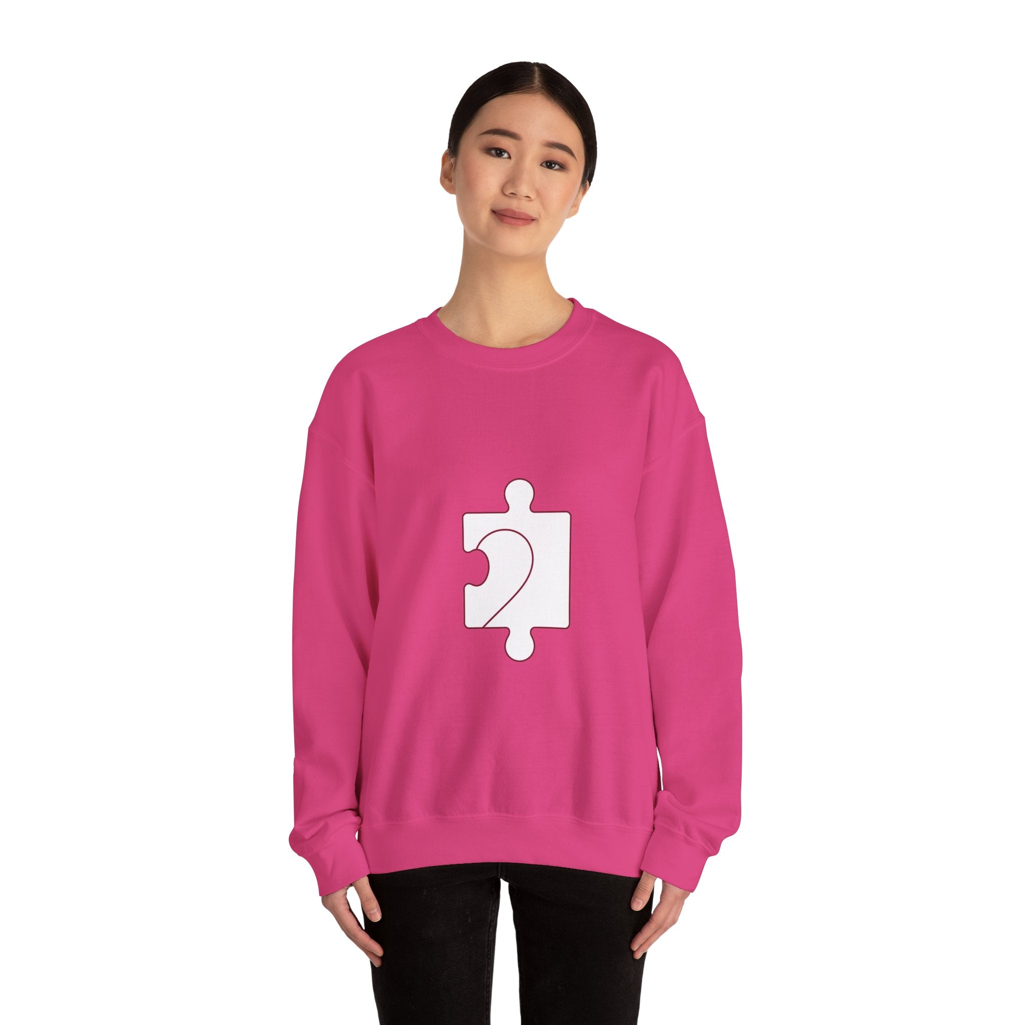 Matching Couple Sweatshirt - Puzzle Pieces Matching Couple Premium Fleece Sweatshirt Minimalist Art His Hers Christmas Gift - Design B