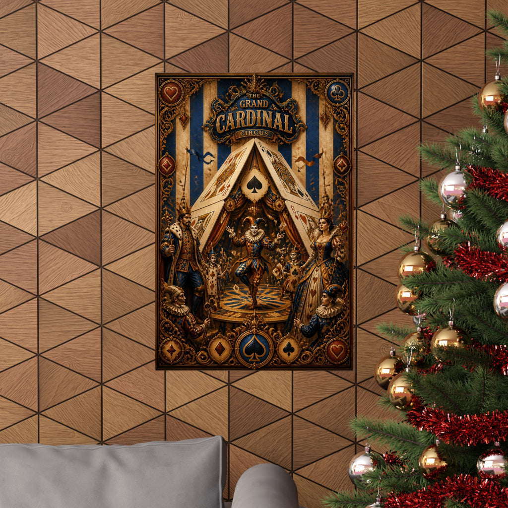 Playing Cards Tent Wall Art Poster 24×36 Baroque Studio Decor Maximalist Print