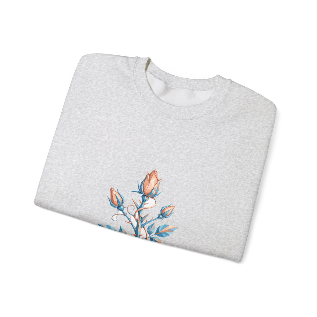 Matching Couple Sweatshirt - Rose & Thorn Matching Couple Comfort Colors Crew Geometric Art His Hers Love Gift - Design B