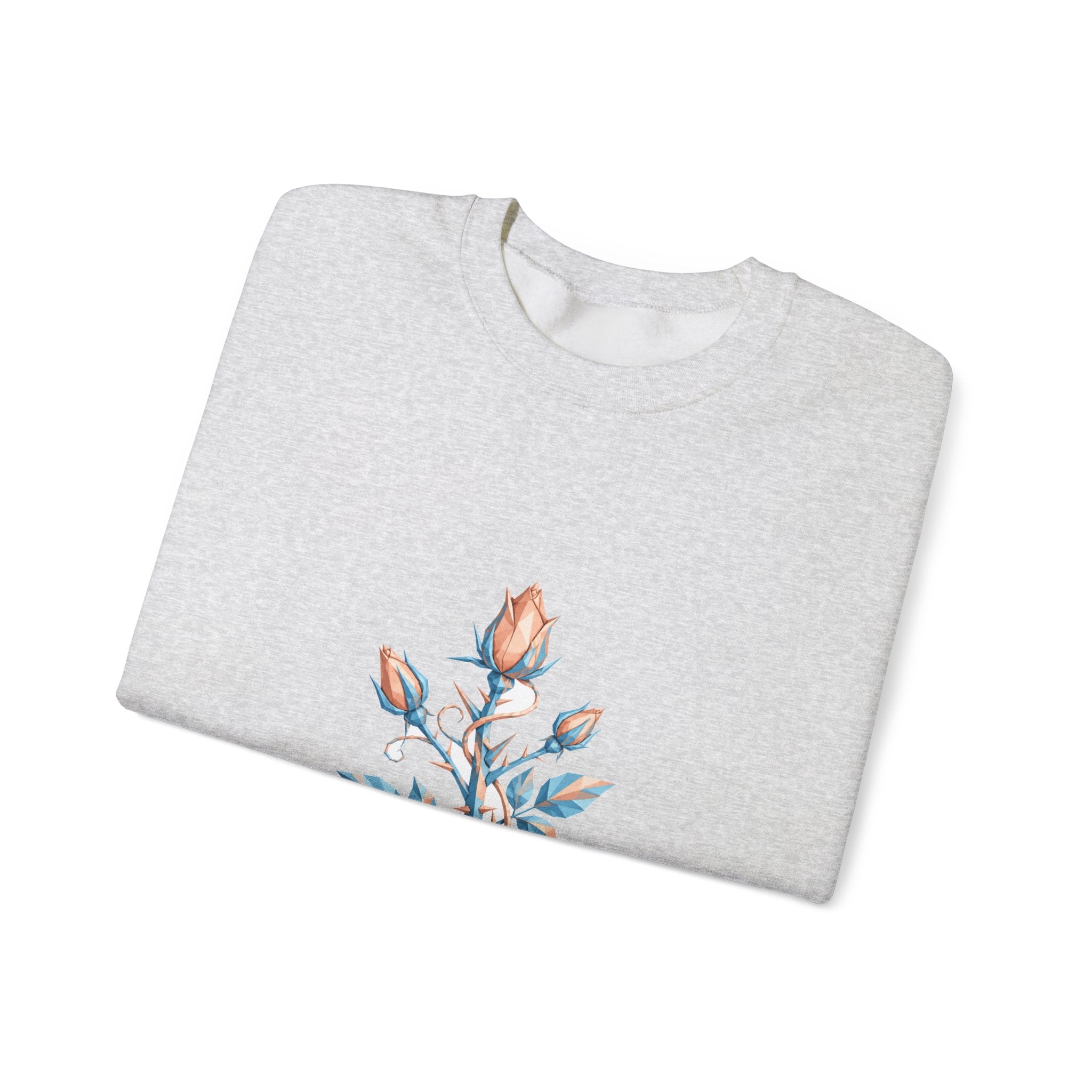 Matching Couple Sweatshirt - Rose & Thorn Matching Couple Comfort Colors Crew Geometric Art His Hers Love Gift - Design B