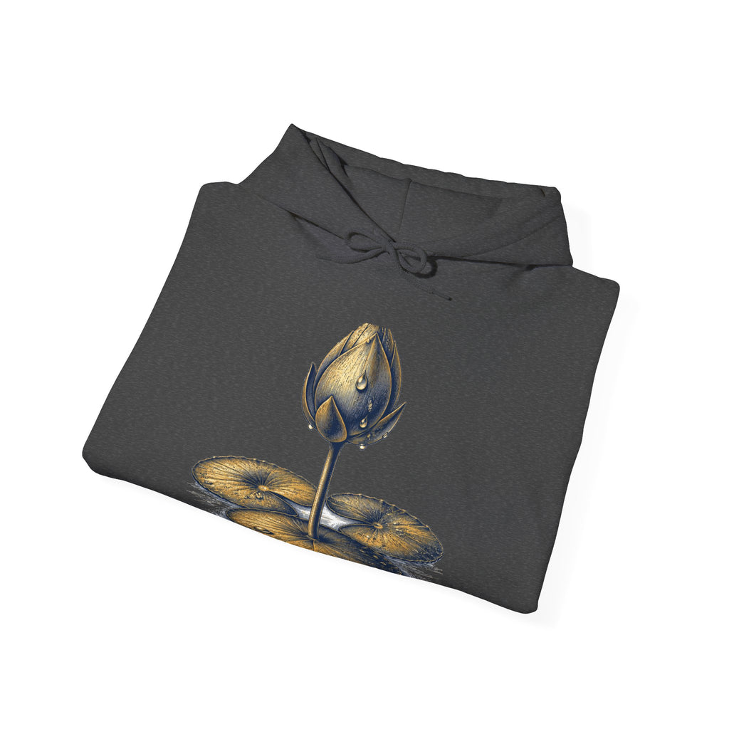 Matching Couple Sweatshirt - Open & Closed Lotus Matching Couple Hooded Sweatshirt Vintage Art His Hers Wedding Gift - Design B