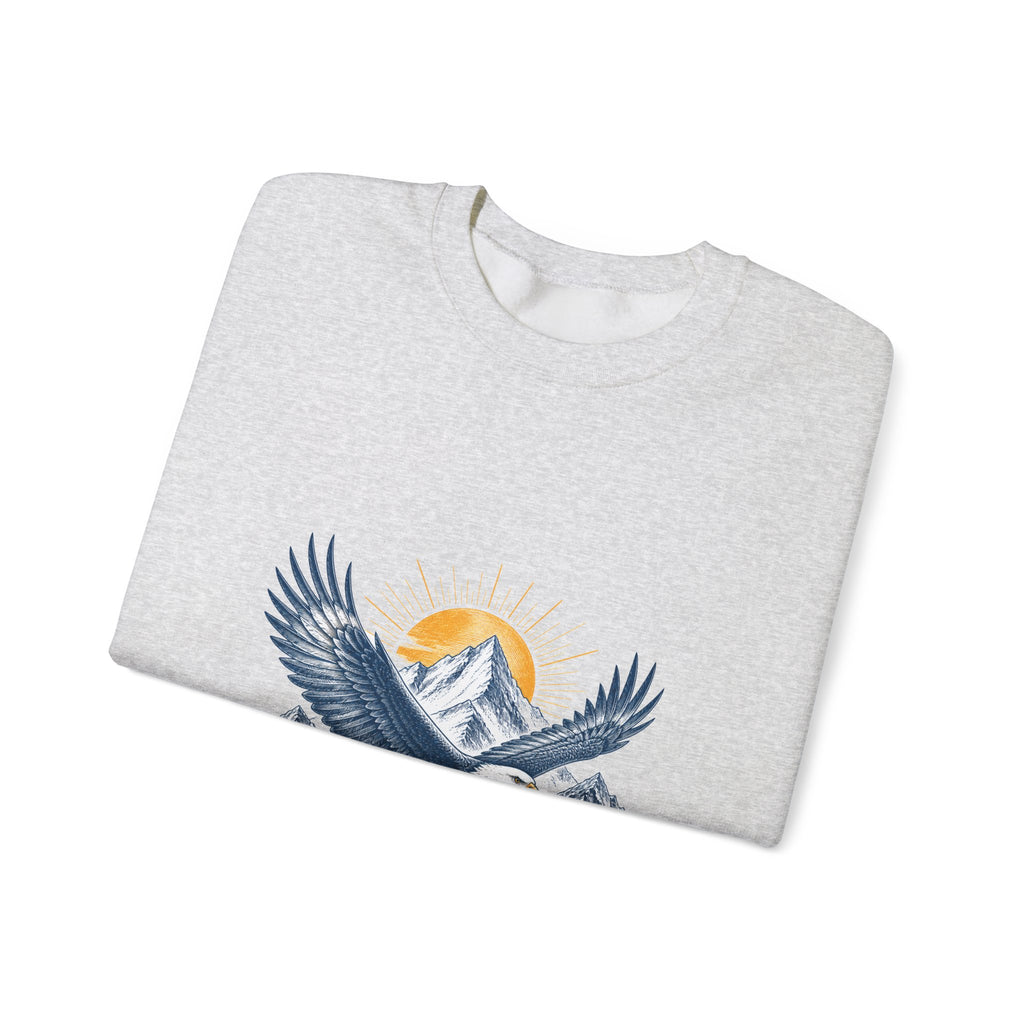 Matching Couple Sweatshirt - Eagle & Whale Matching Couple Premium Fleece Sweatshirt Hand-Drawn Art His Hers Anniversary Gift - Design A
