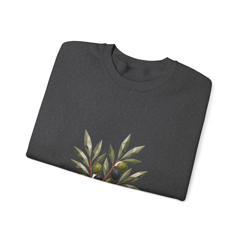 Matching Couple Sweatshirt - Olive Branch & Fig Matching Couple Premium Fleece Sweatshirt Geometric Art His Hers Love Gift - Design A