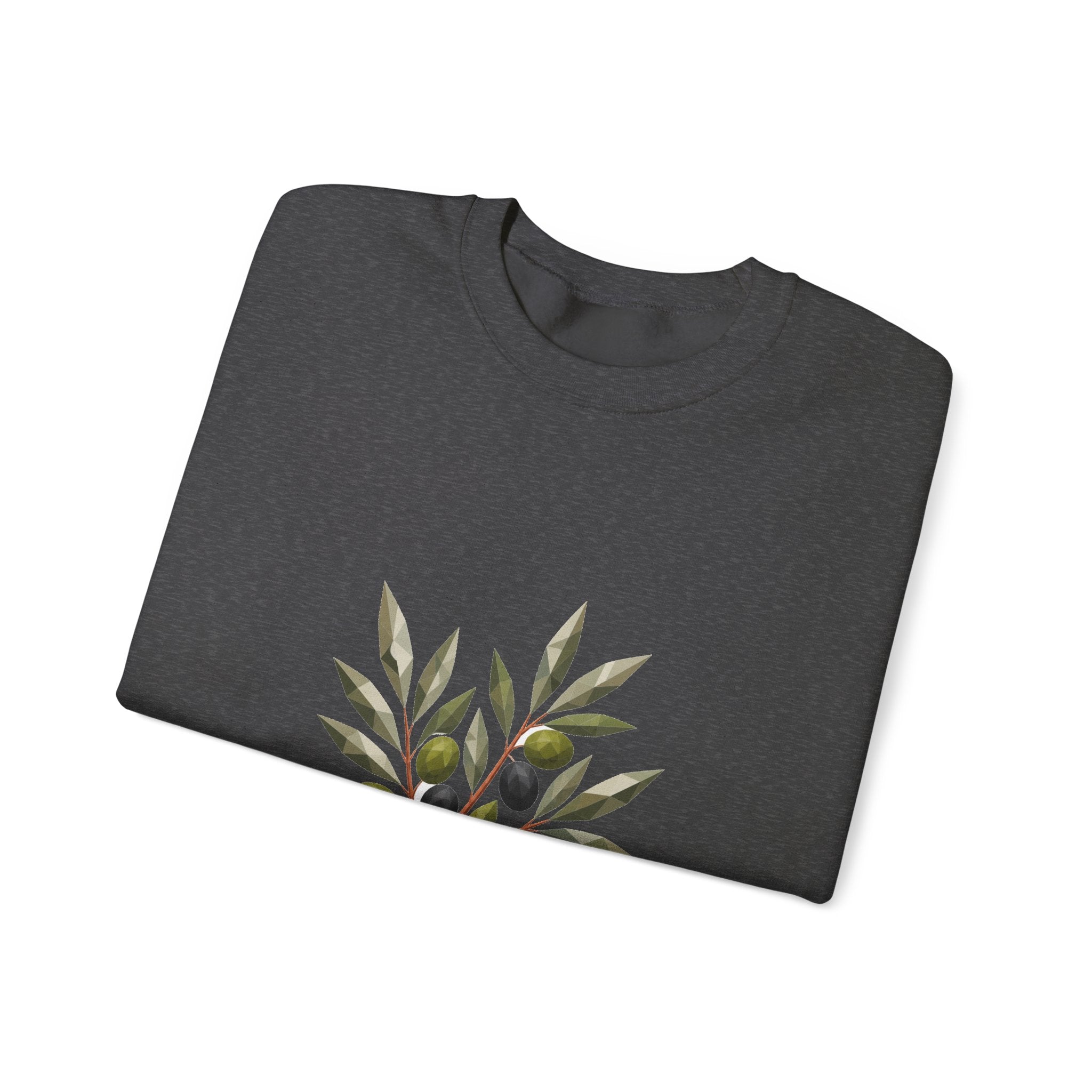 Matching Couple Sweatshirt - Olive Branch & Fig Matching Couple Premium Fleece Sweatshirt Geometric Art His Hers Love Gift - Design A