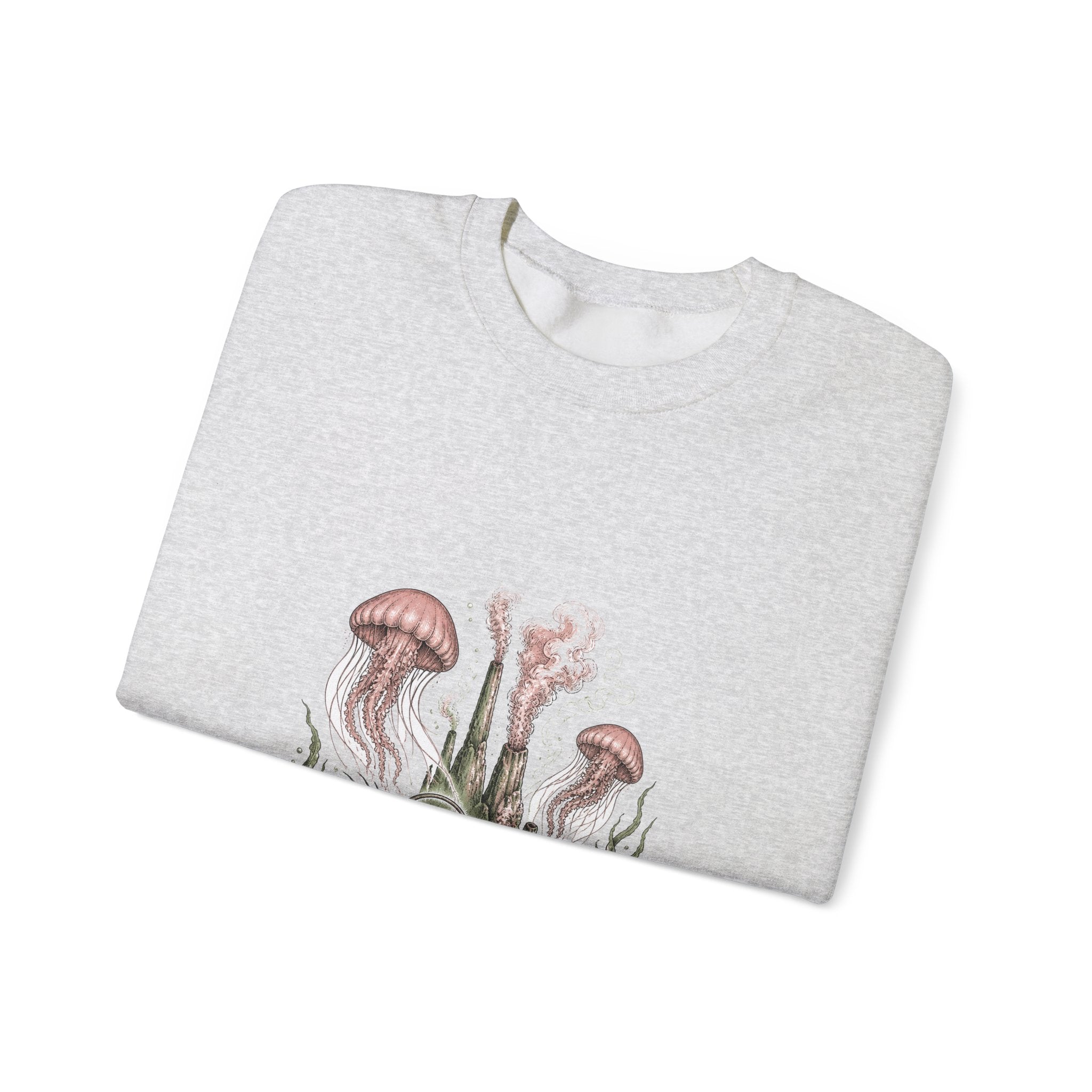 Matching Couple Sweatshirt - Coral Reef & Deep Sea Matching Couple Crewneck Sweatshirt Hand-Drawn Art His Hers Best Friend Gift - Design B