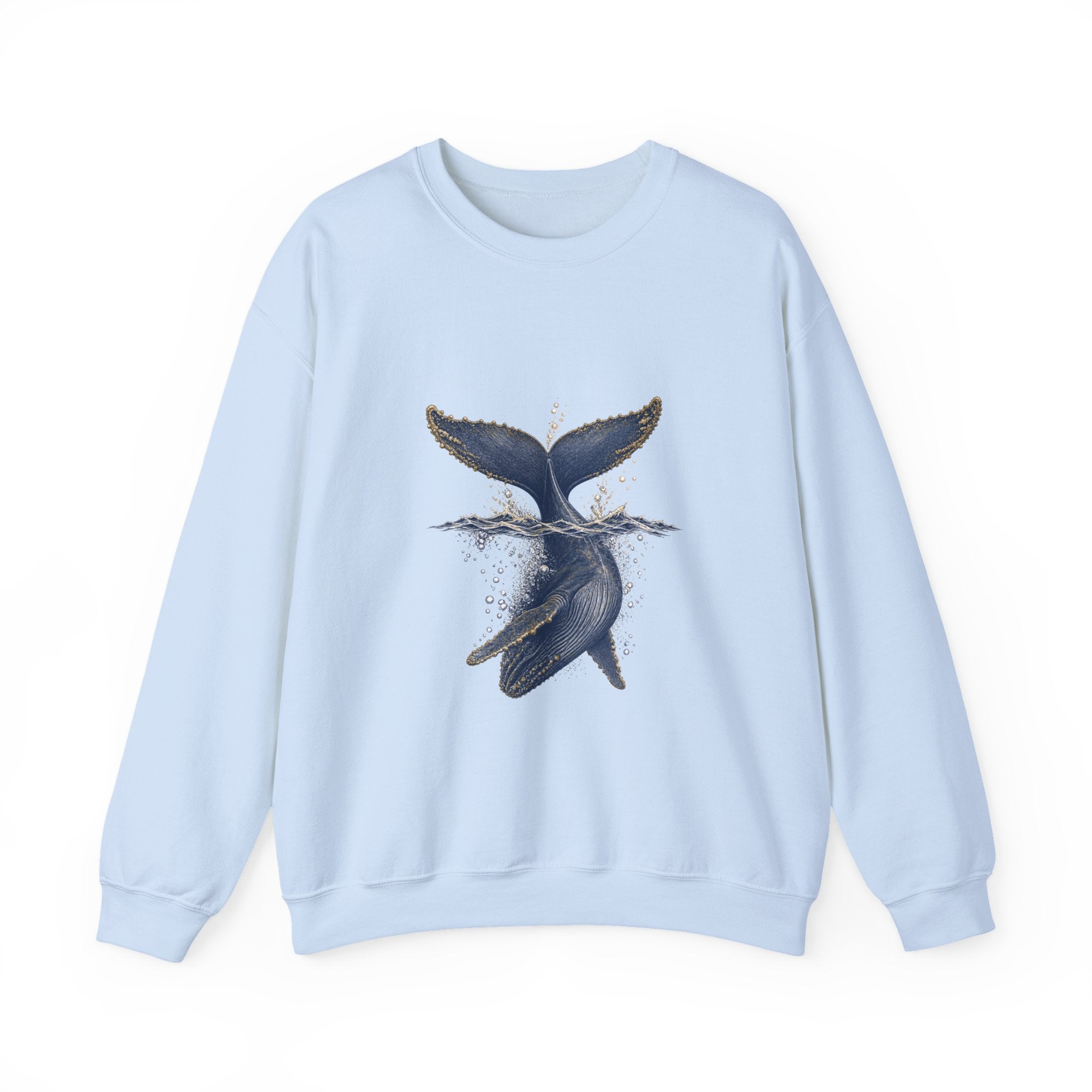Matching Couple Sweatshirt - Eagle & Whale Matching Couple Crewneck Sweatshirt Vintage Art His Hers Wedding Gift - Design B