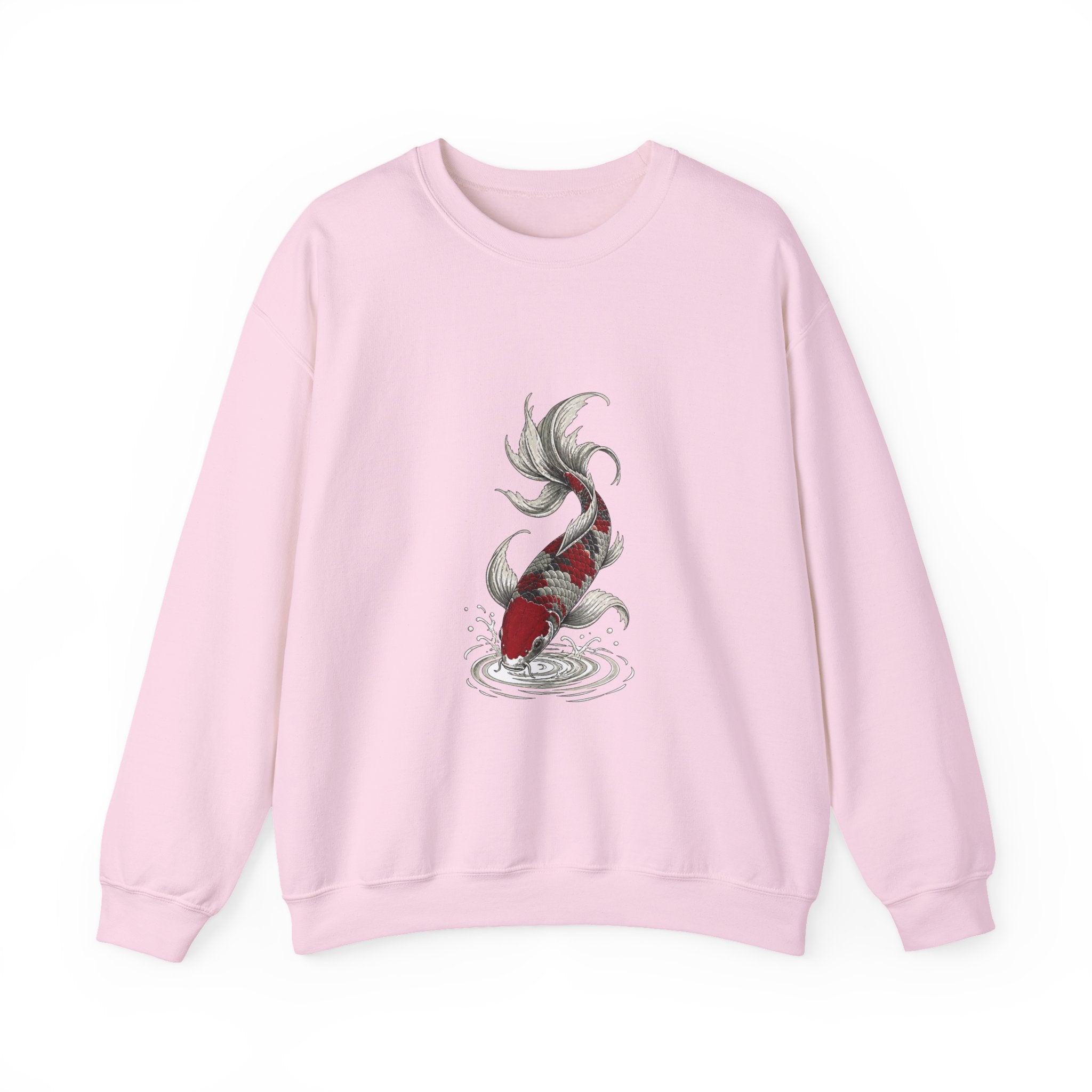 Matching Couple Sweatshirt - Koi Fish Yin Yang Matching Couple Crewneck Sweatshirt Hand-Drawn Art His Hers Best Friend Gift - Design B