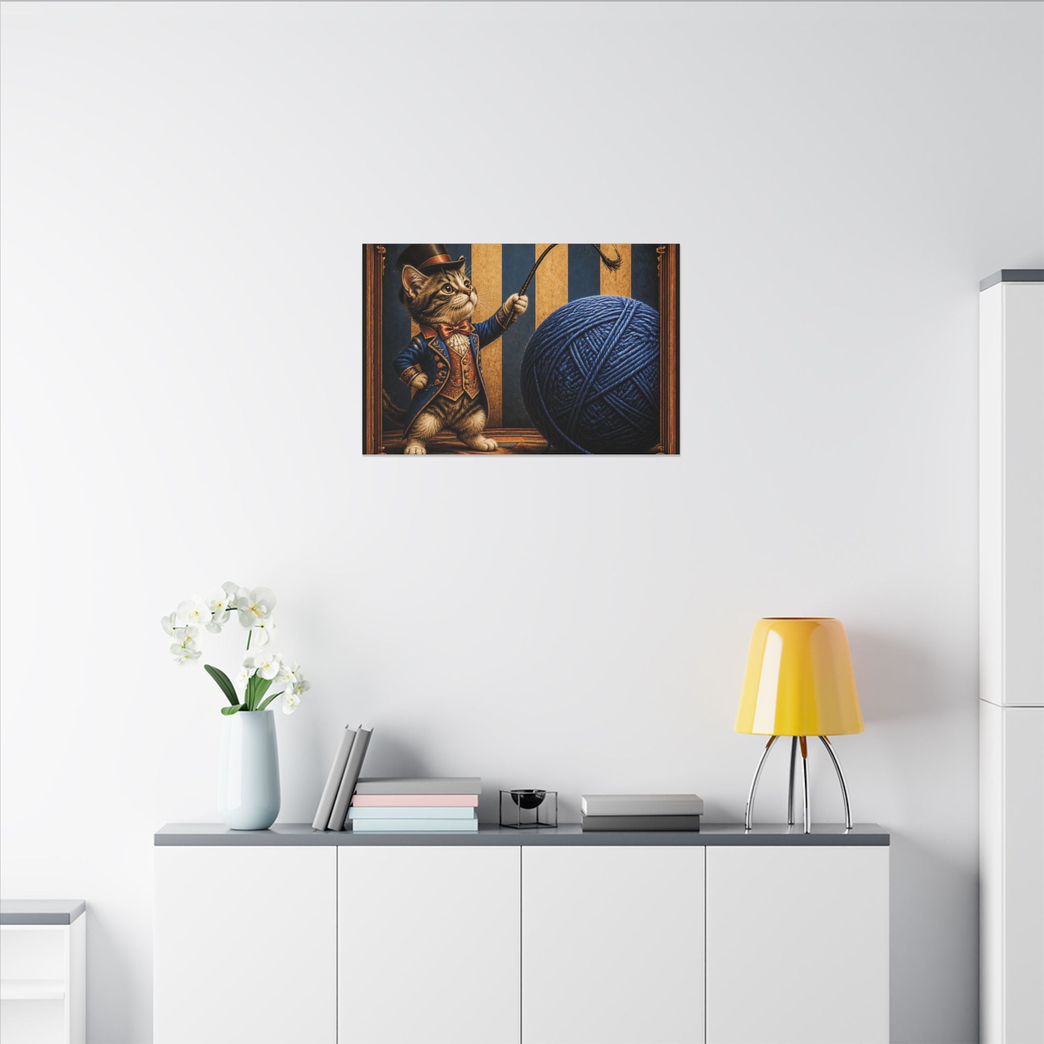 Cat Lion Tamer Wall Art Canvas 24×36 Baroque Studio Decor Maximalist Print