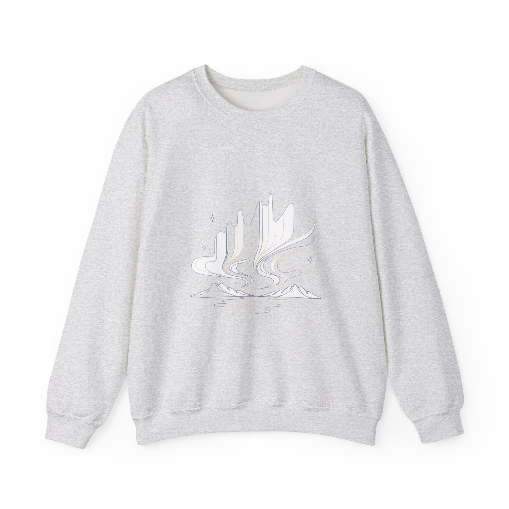 Matching Couple Sweatshirt - Aurora & Southern Cross Matching Couple Crewneck Sweatshirt Minimalist Art His Hers Valentine Gift - Design A