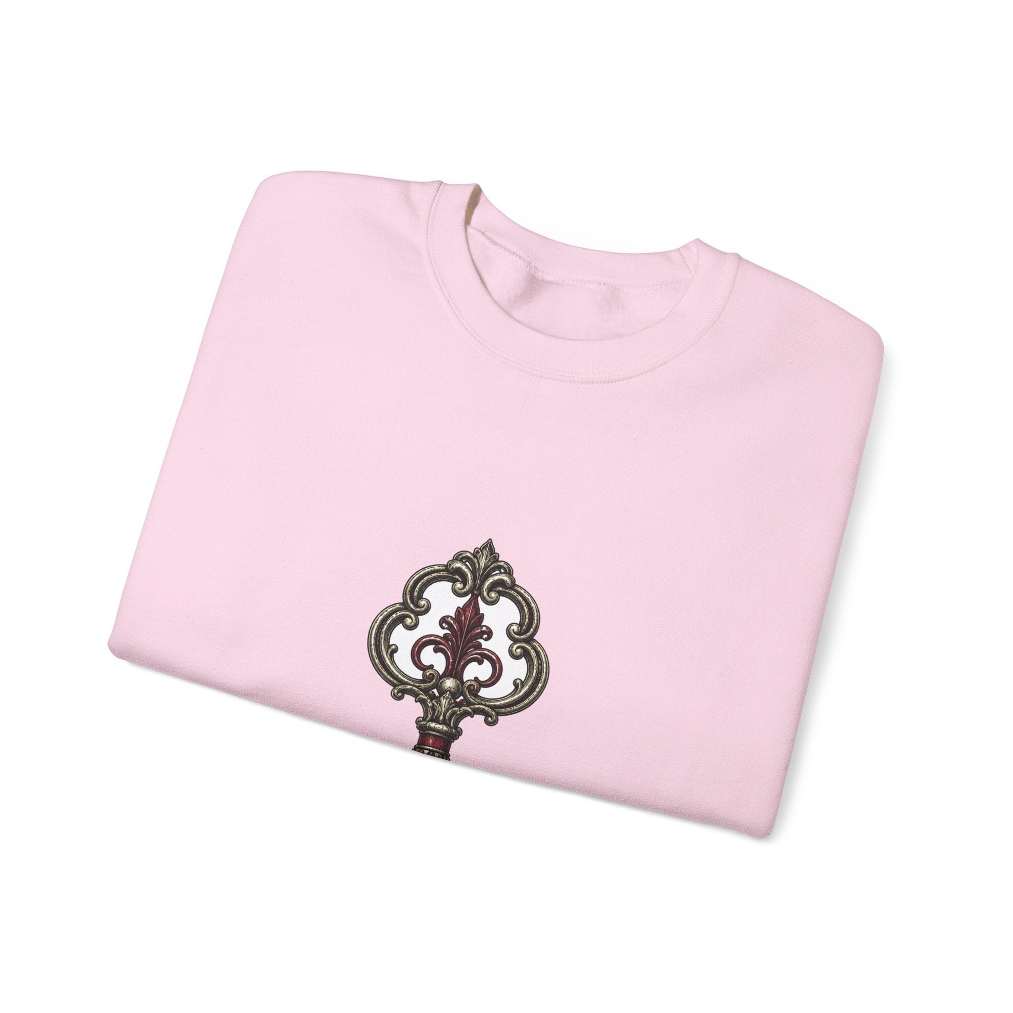 Matching Couple Sweatshirt - Key & Lock Matching Couple Comfort Colors Crew Hand-Drawn Art His Hers Anniversary Gift - Design A