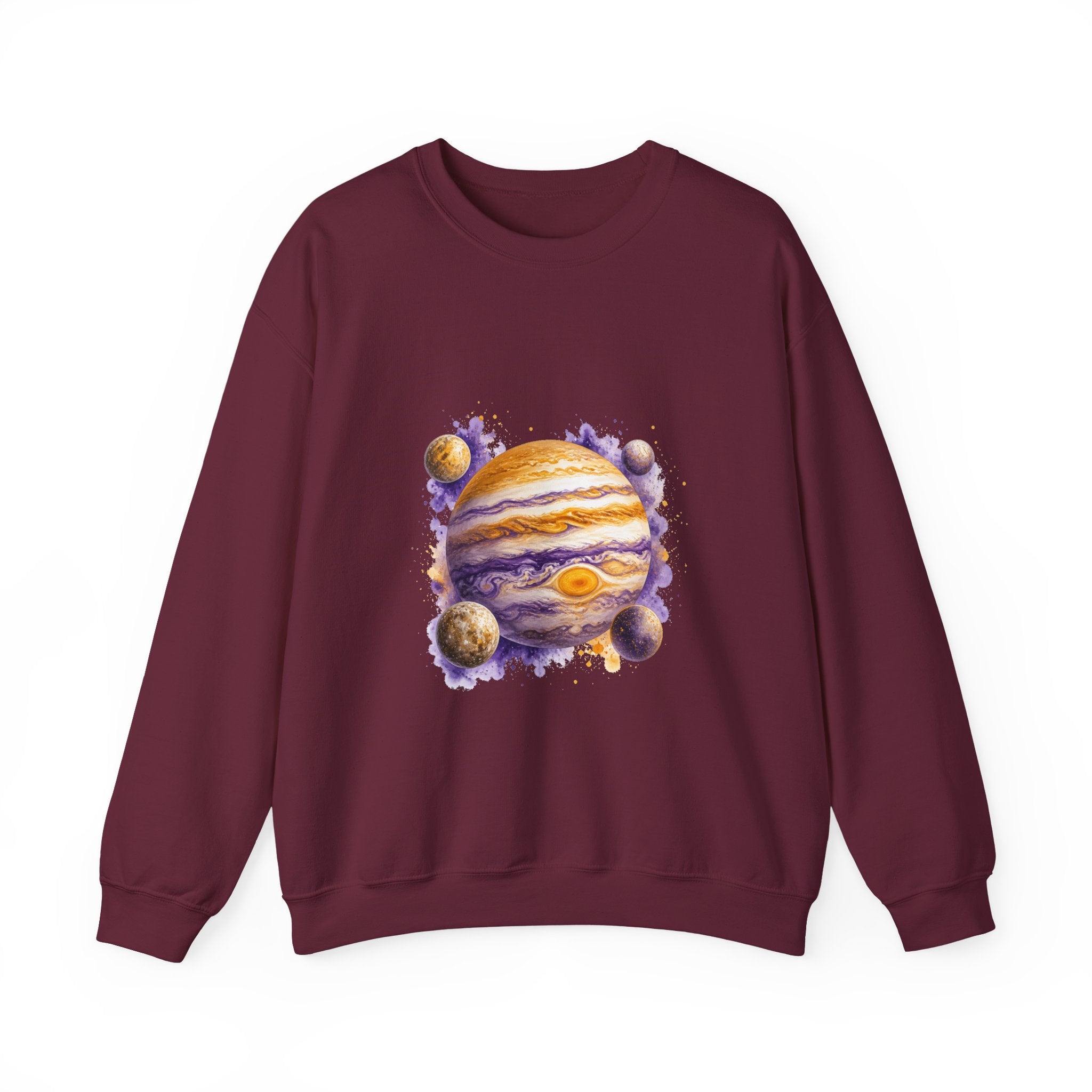 Matching Couple Sweatshirt - Saturn & Jupiter Matching Couple Comfort Colors Crew Watercolor Art His Hers Birthday Gift - Design B
