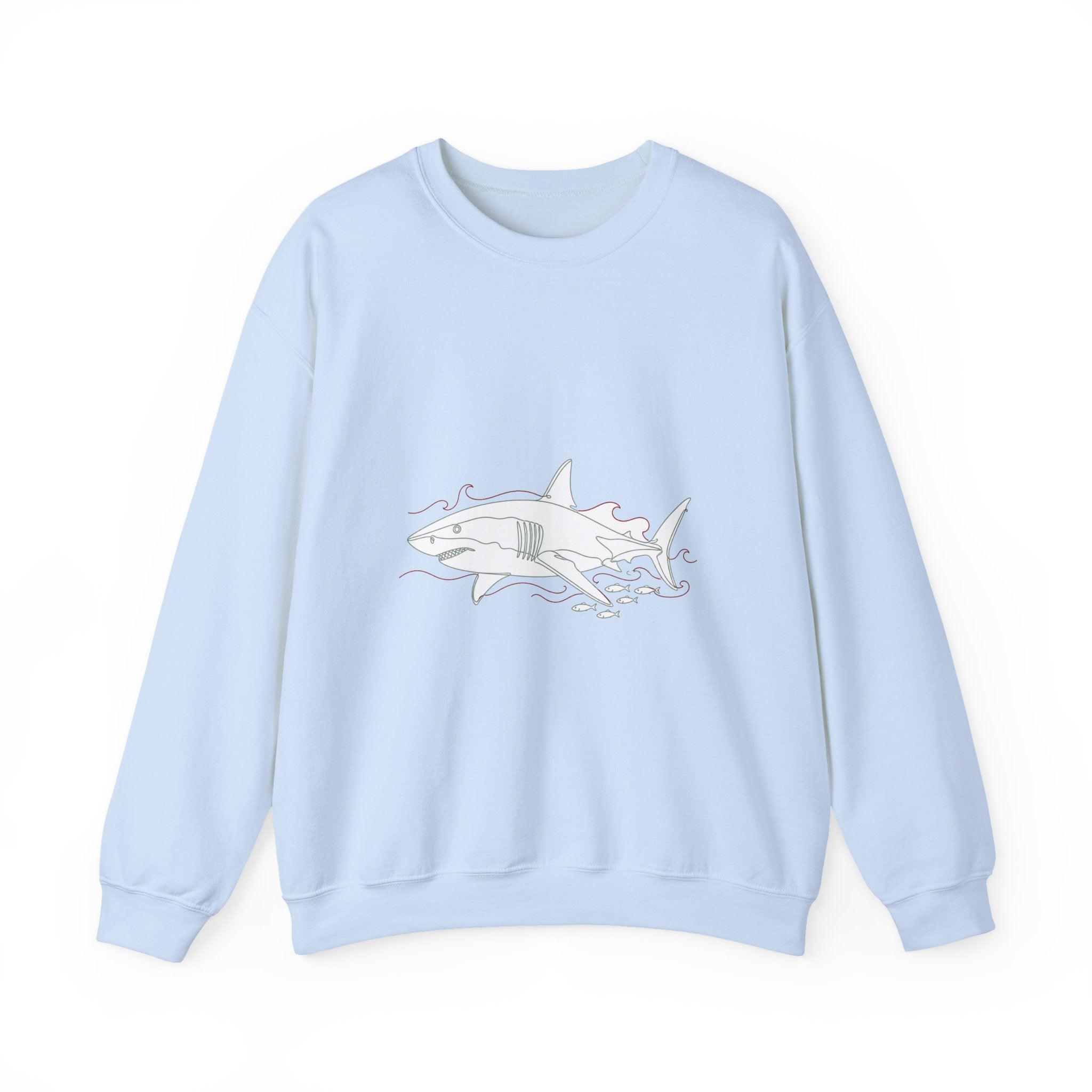 Matching Couple Sweatshirt - Shark & Dolphin Matching Couple Premium Fleece Sweatshirt Minimalist Art His Hers Christmas Gift - Design A