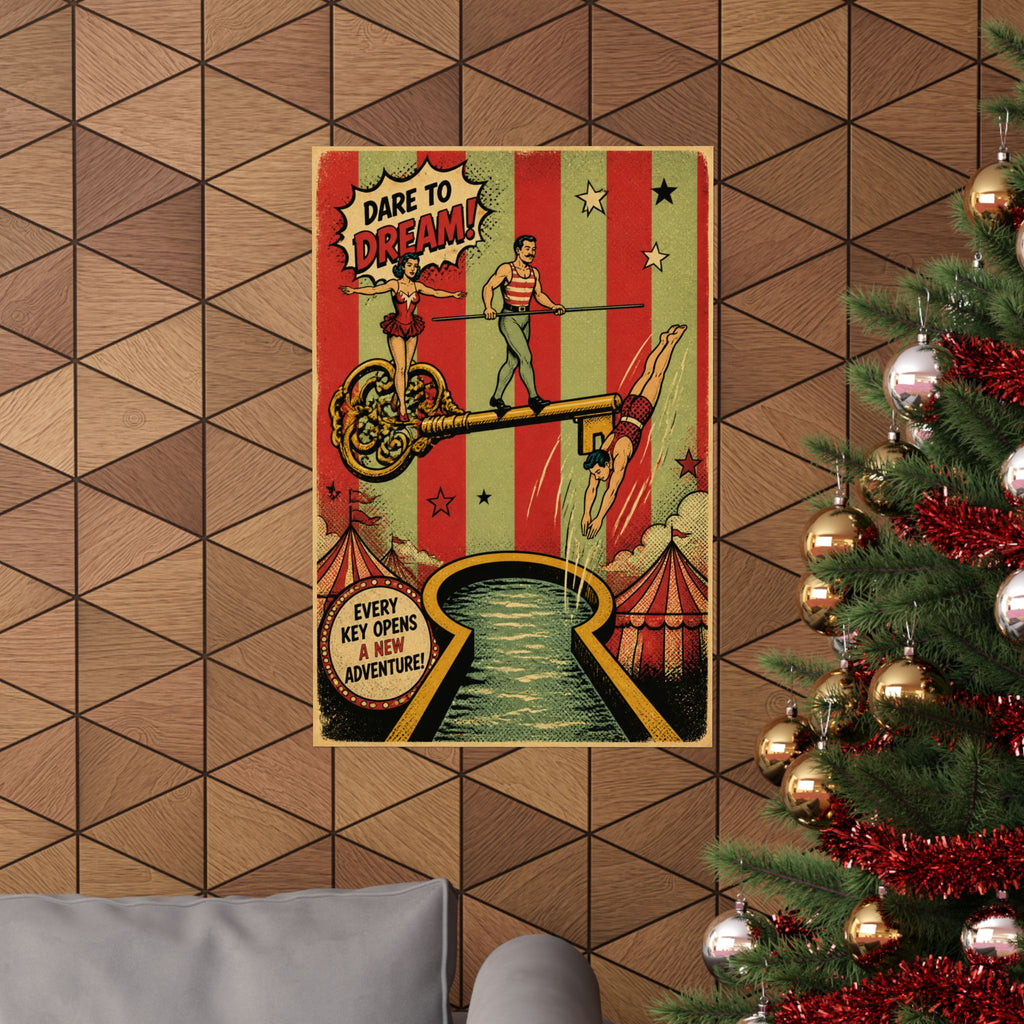 Giant Key Performance Wall Art Poster 18×24 Pop Art Living Room Decor Maximalist Print