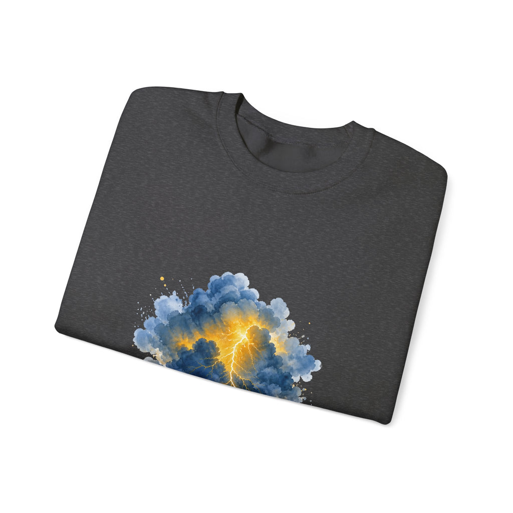 Matching Couple Sweatshirt - Storm & Rainbow Matching Couple Premium Fleece Sweatshirt Watercolor Art His Hers Birthday Gift - Design A