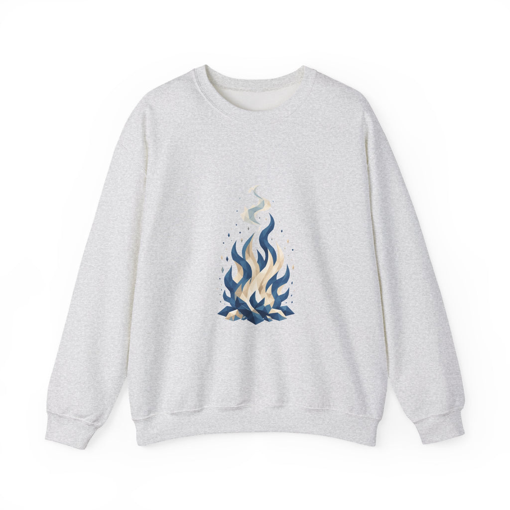 Matching Couple Sweatshirt - Wildfire & Waterfall Matching Couple Crewneck Sweatshirt Geometric Art His Hers Couple Gift - Design A