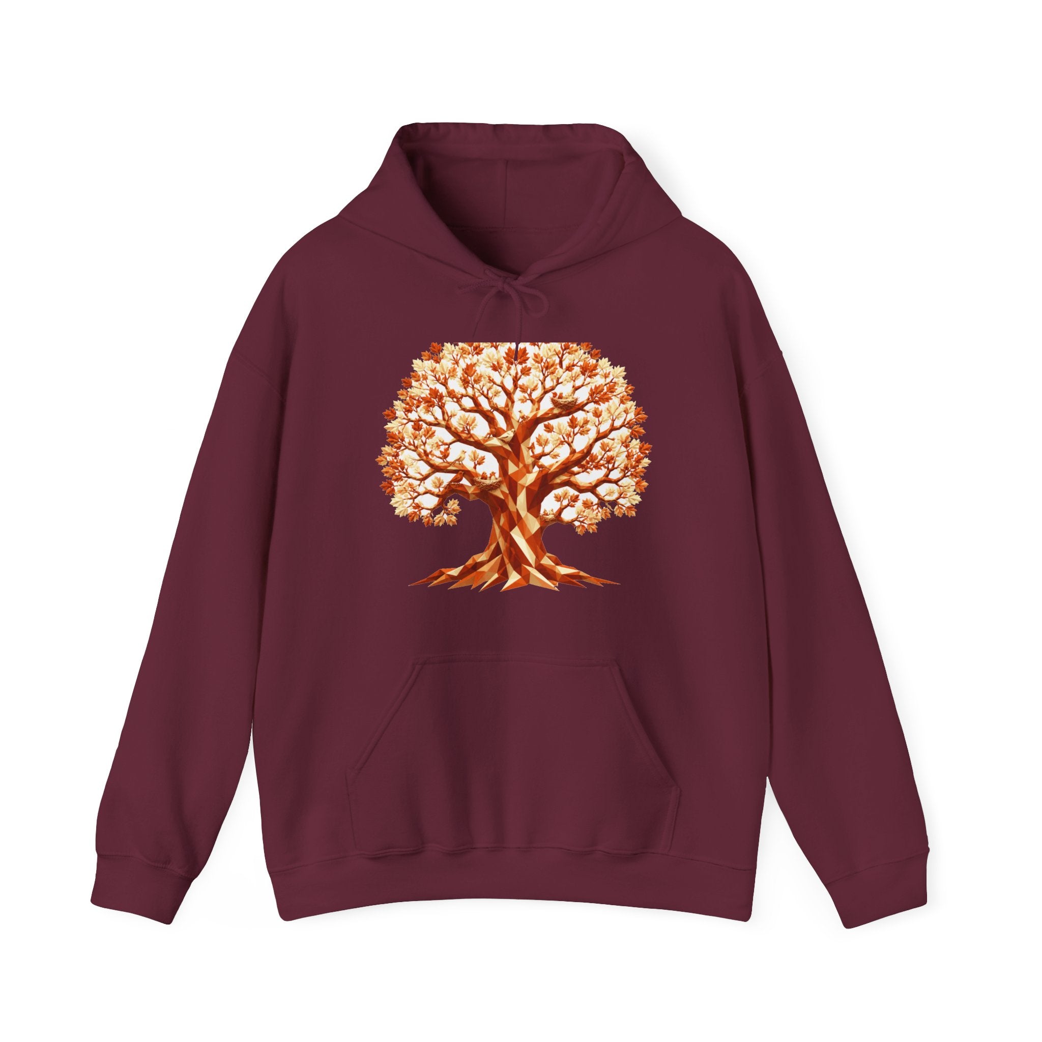 Matching Couple Sweatshirt - Ancient Oak & Deep Roots Matching Couple Hooded Sweatshirt Geometric Art His Hers Couple Gift - Design A