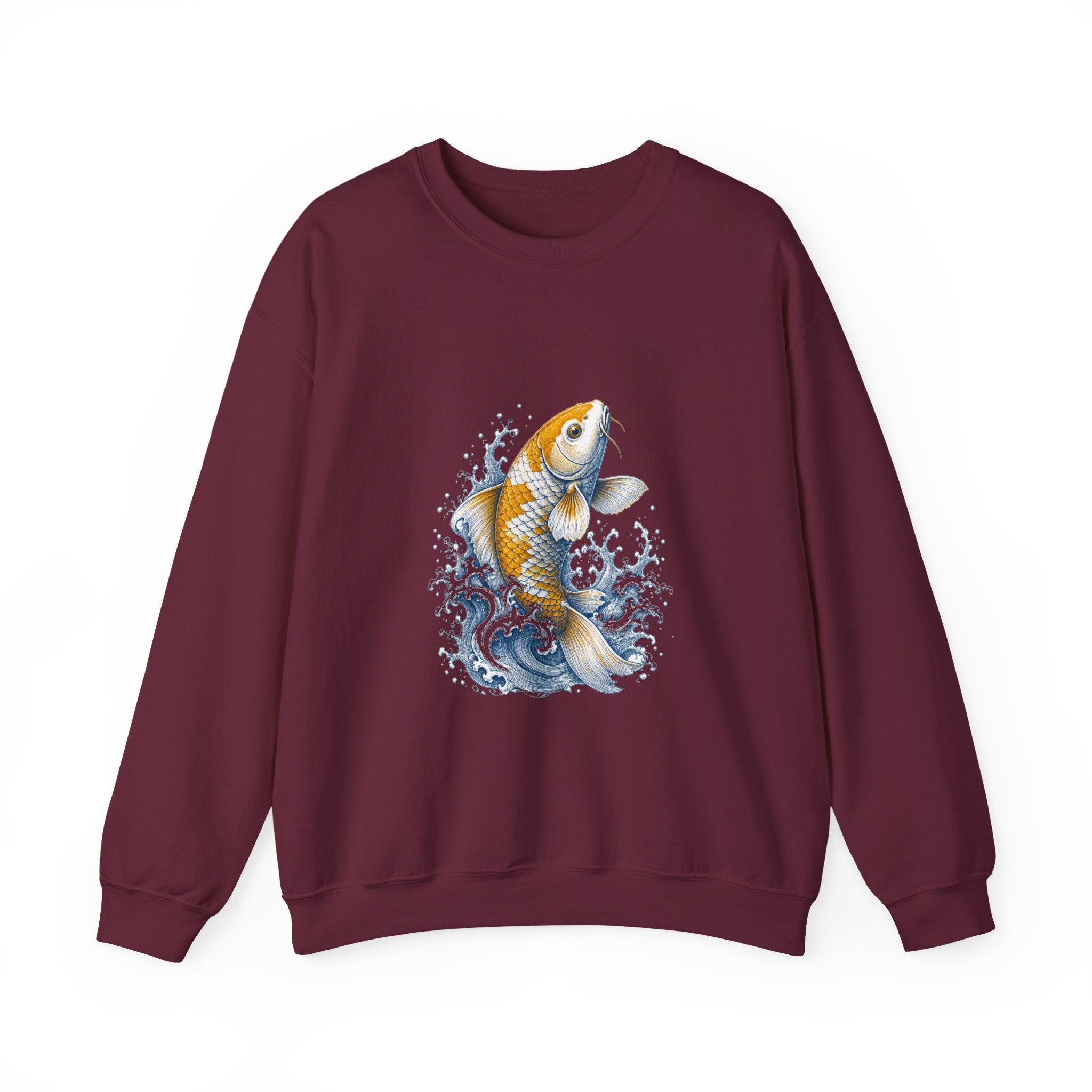 Matching Couple Sweatshirt - Koi Fish Yin Yang Matching Couple Comfort Colors Crew Vintage Art His Hers Honeymoon Gift - Design A