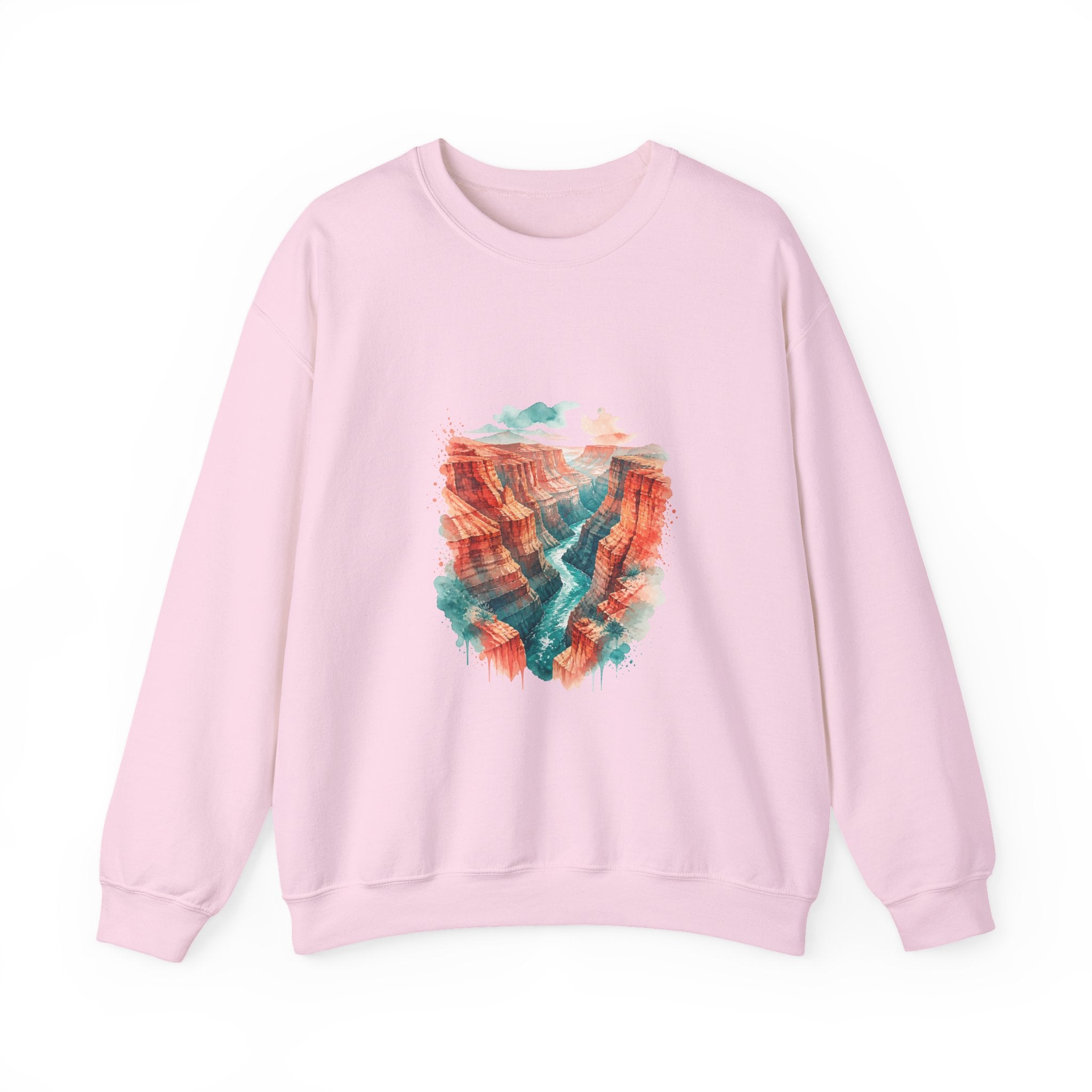Matching Couple Sweatshirt - Lavender Fields & Canyon Matching Couple Comfort Colors Crew Watercolor Art His Hers Birthday Gift - Design B