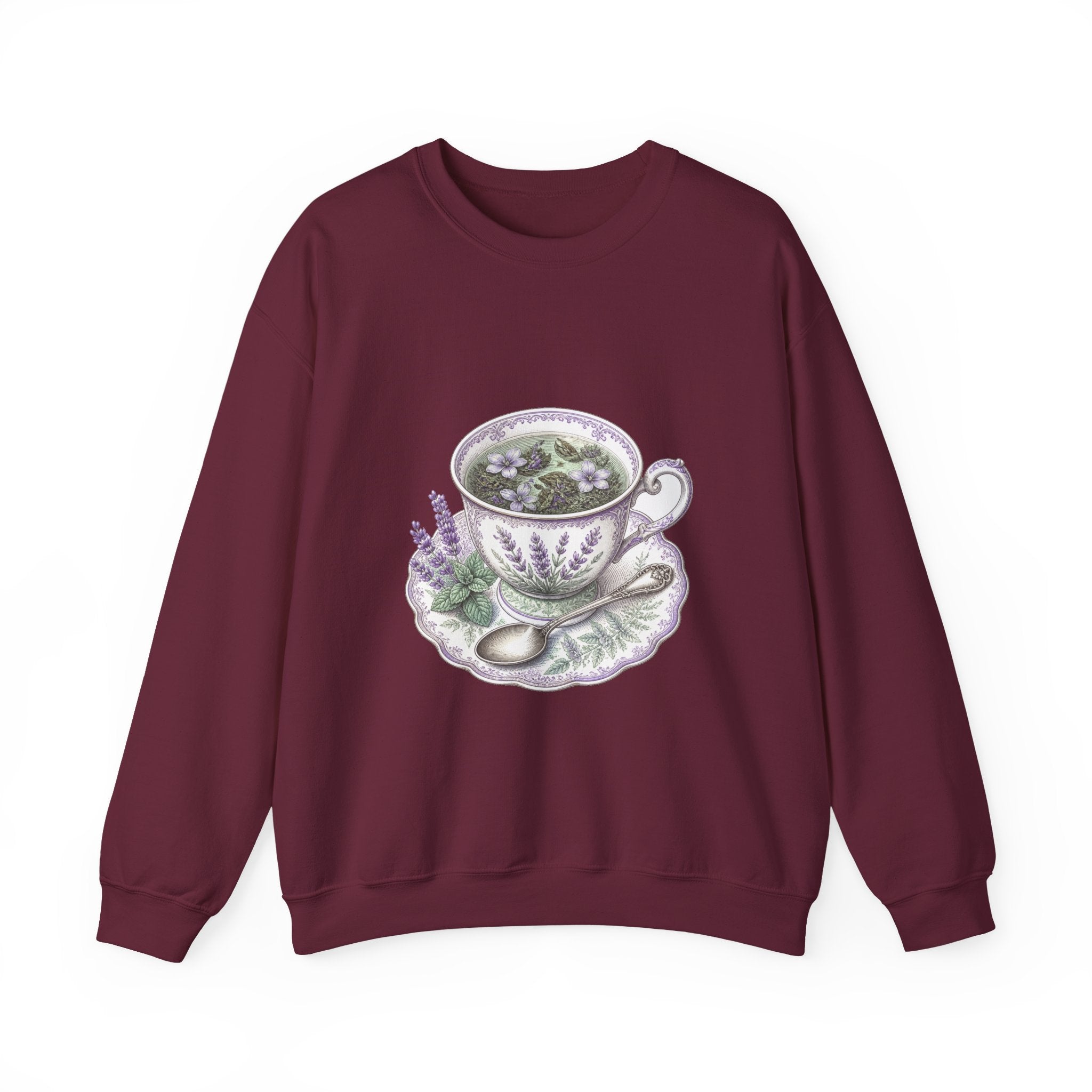 Matching Couple Sweatshirt - Coffee & Tea Matching Couple Premium Fleece Sweatshirt Vintage Art His Hers Honeymoon Gift - Design B