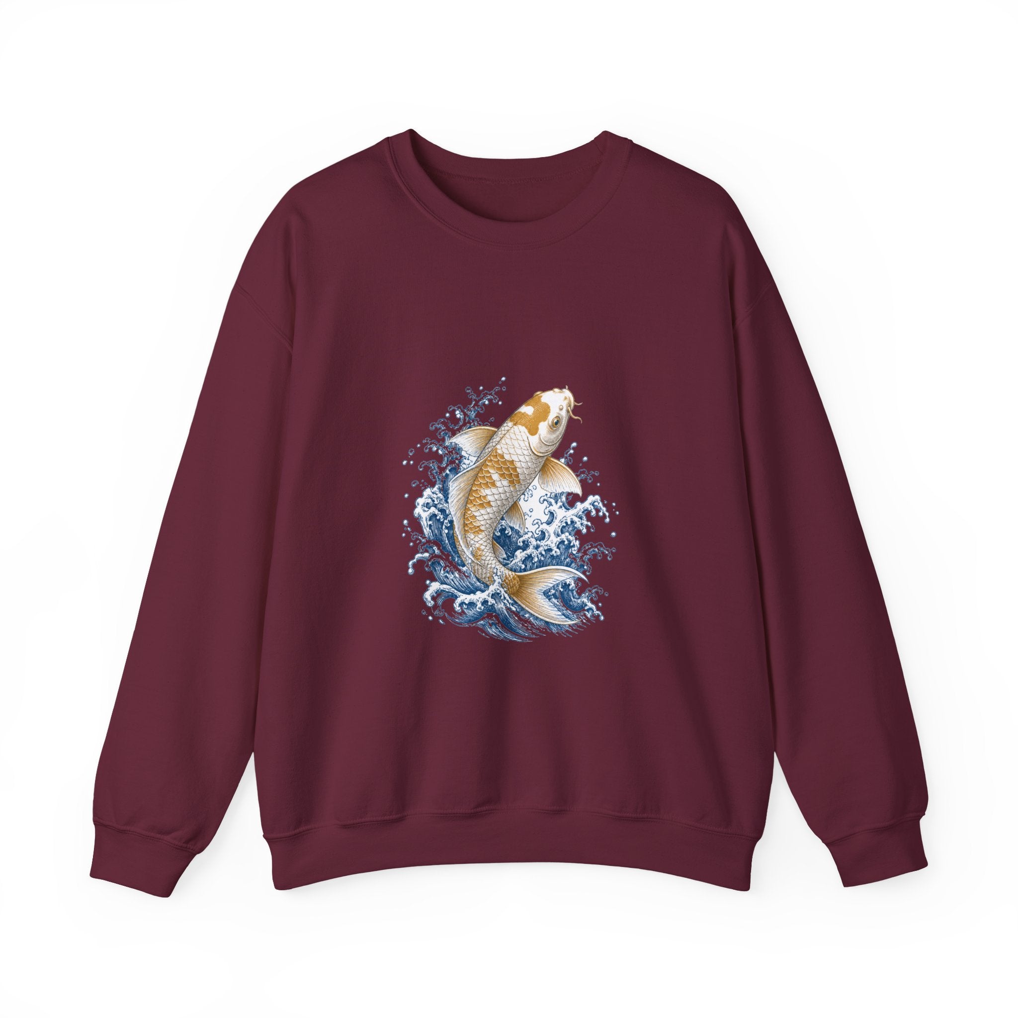 Matching Couple Sweatshirt - Koi Fish Yin Yang Matching Couple Premium Fleece Sweatshirt Vintage Art His Hers Honeymoon Gift - Design A
