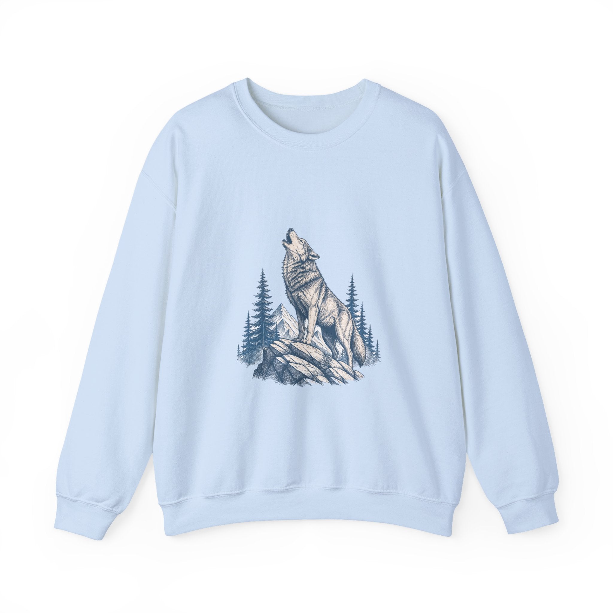 Matching Couple Sweatshirt - Wolf & Dove Matching Couple Premium Fleece Sweatshirt Hand-Drawn Art His Hers Anniversary Gift - Design A