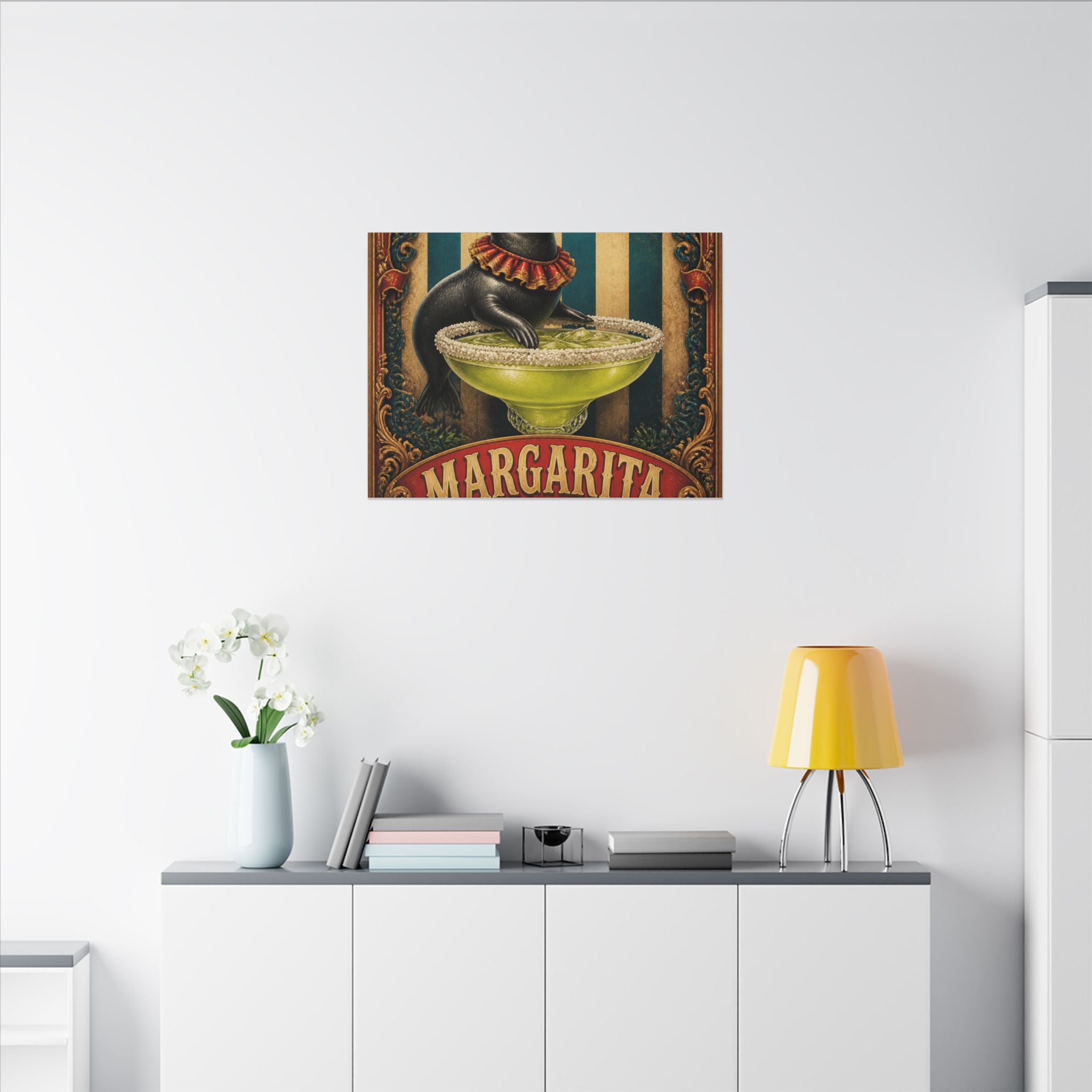 Margarita Balancing Seal Wall Art Canvas 24×36 Baroque Studio Decor Maximalist Print