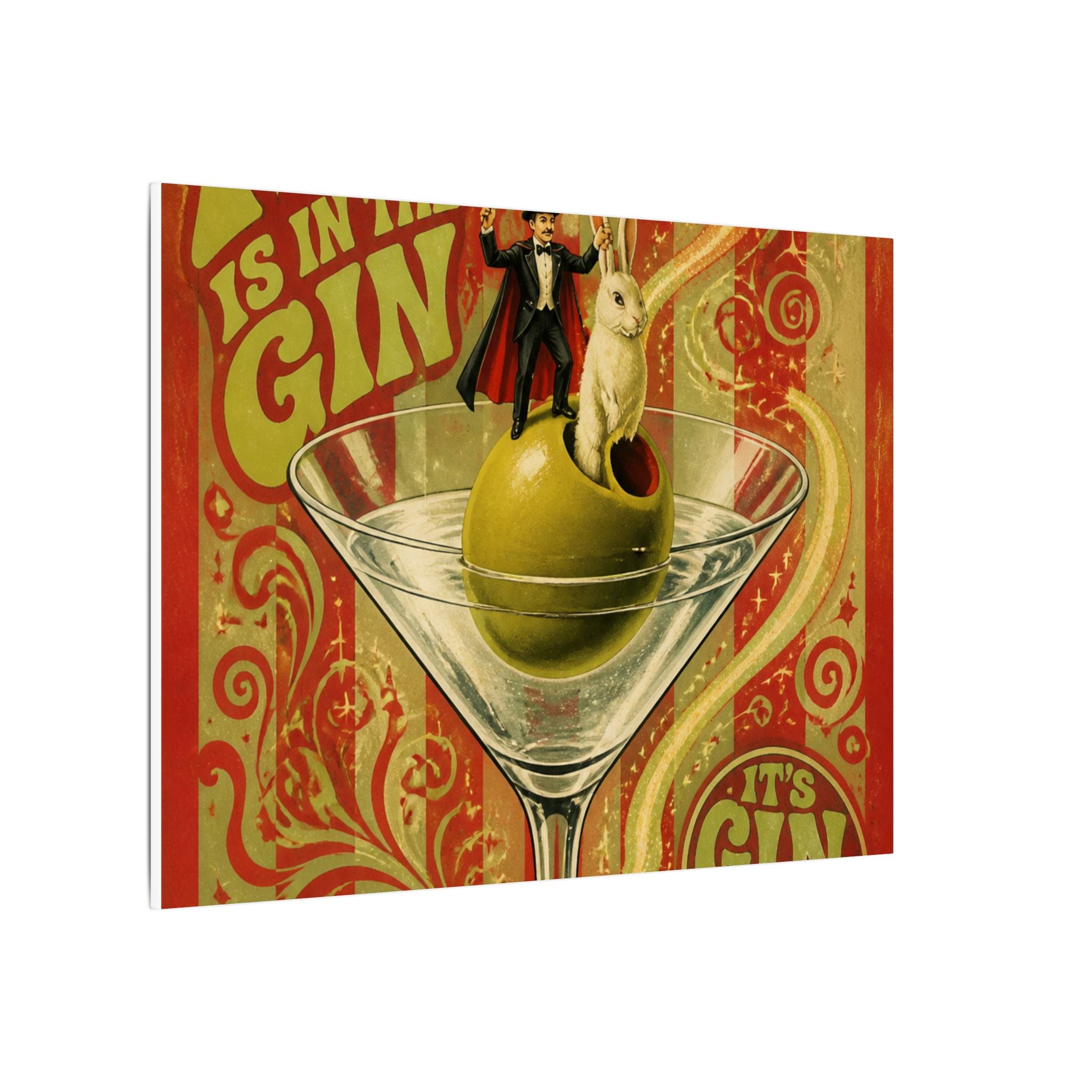 Martini Magician Wall Art Canvas 24×36 Psychedelic Dining Room Decor Maximalist Print