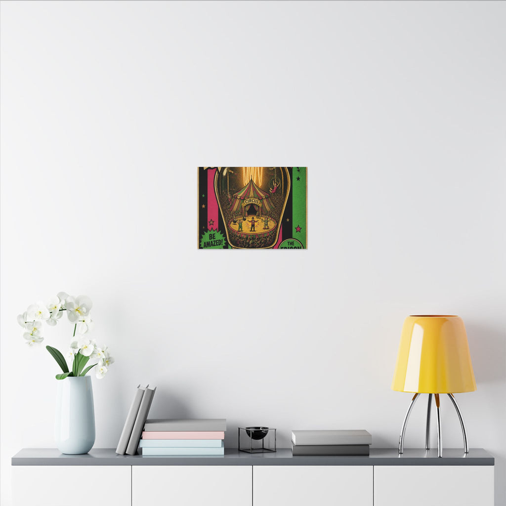 Light Bulb Circus Wall Art Canvas 24×36 Pop Art Restaurant Decor Maximalist Print
